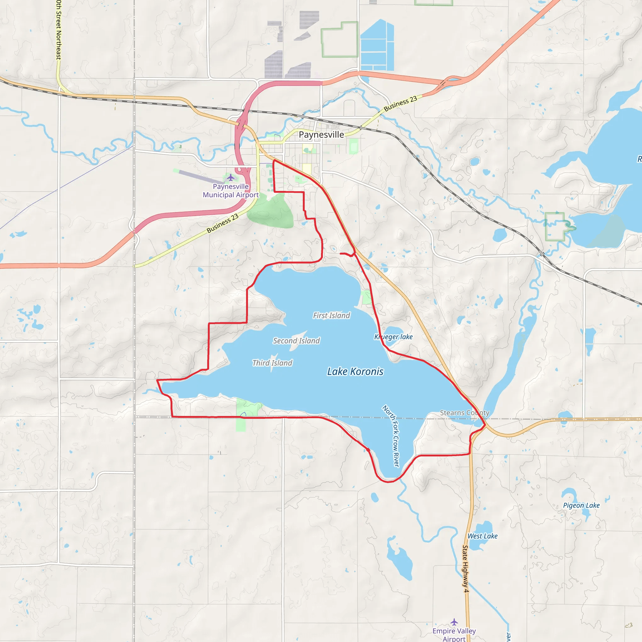 Lake Koronis Recreational Loop Trail mobile static map