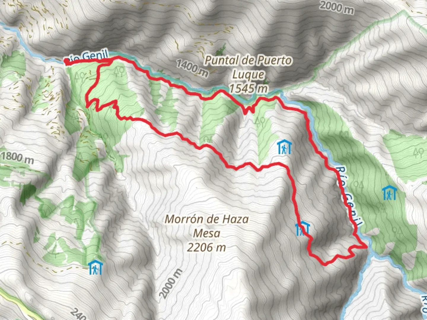 An image depicting the trail Cortijos del Hornillo and its surrounding area.