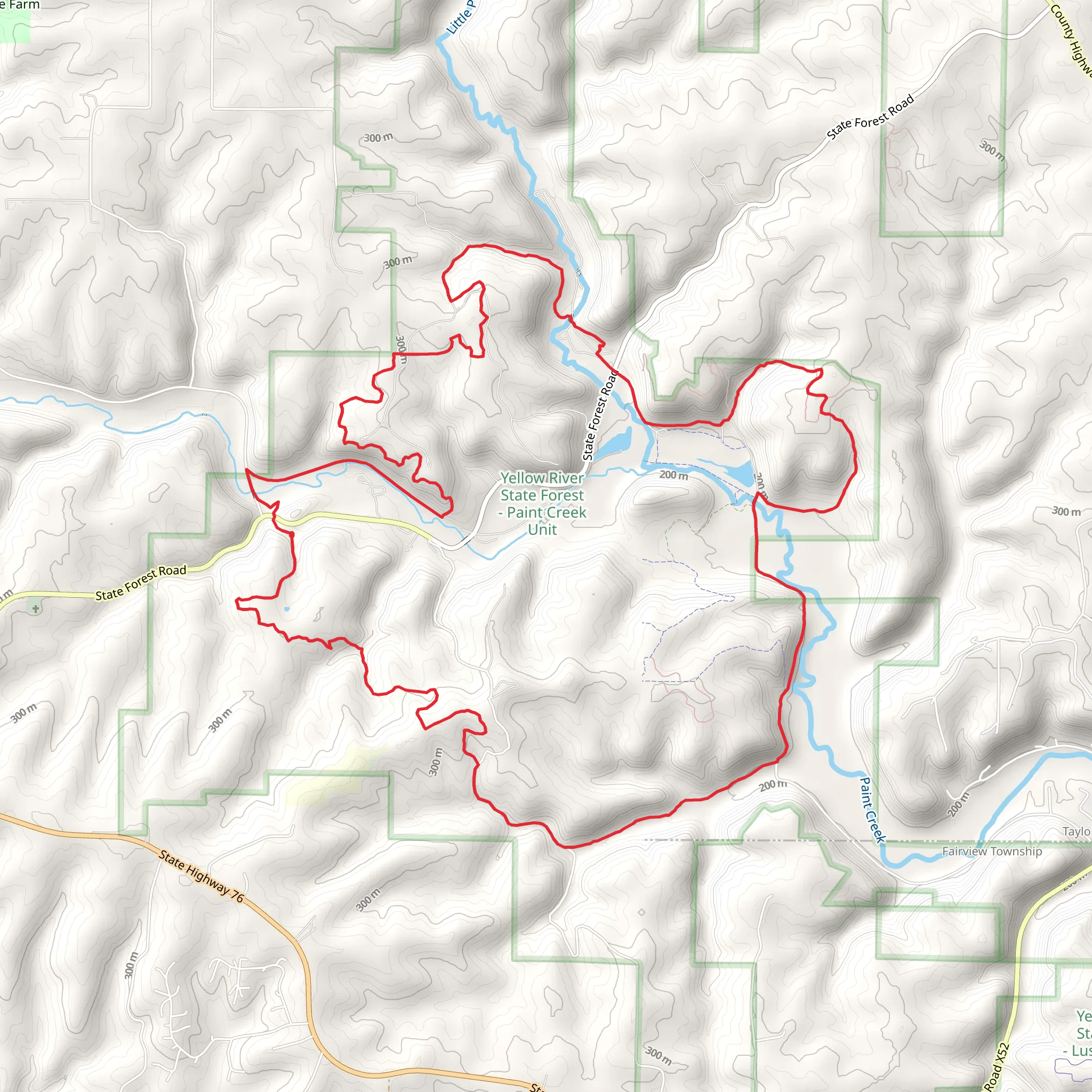 Big Paint Creek and Heffern's Hill Loop mobile static map