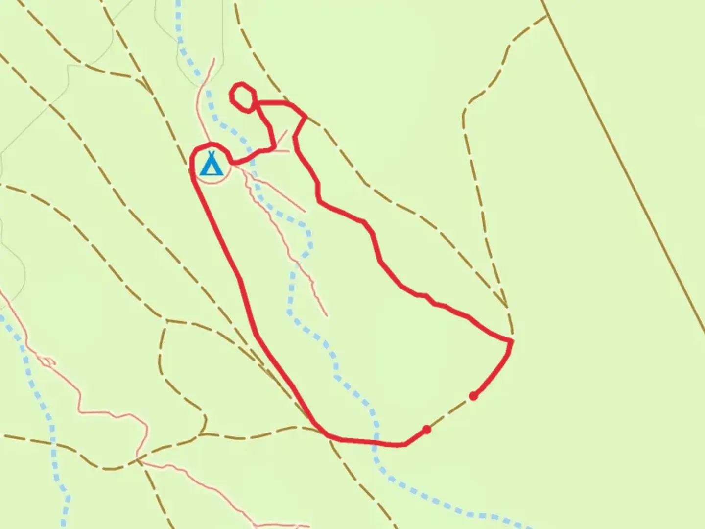An image depicting the trail Magic Circle Labyrinth and its surrounding area.