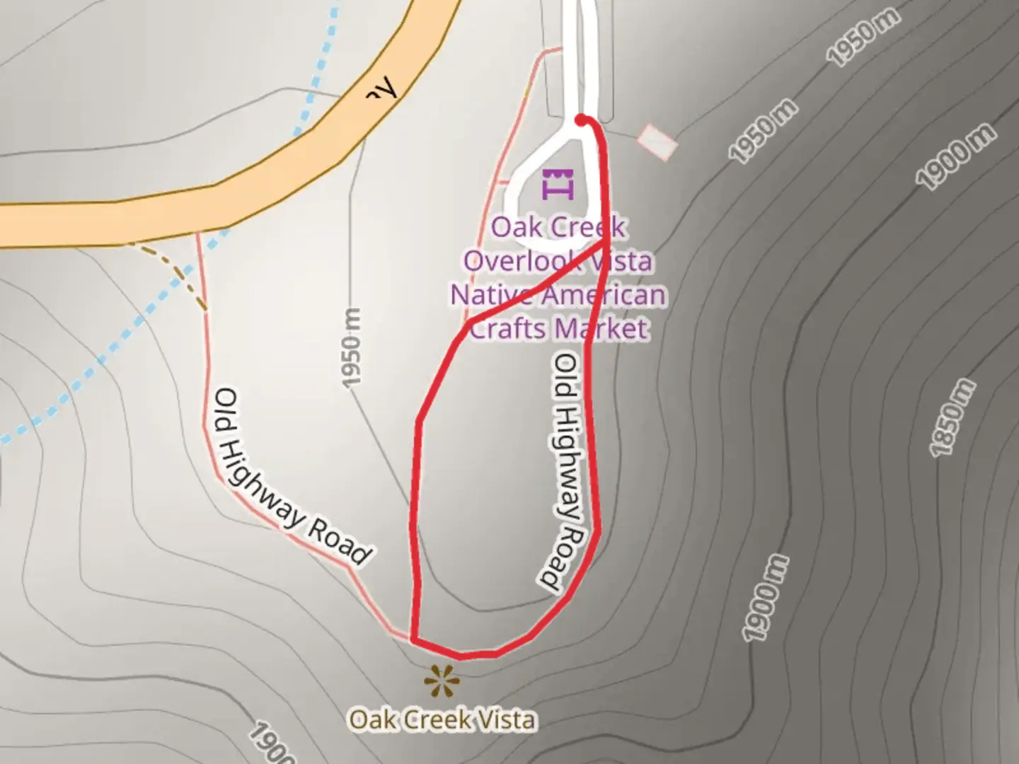 An image depicting the trail Old Highway Road Loop and its surrounding area.