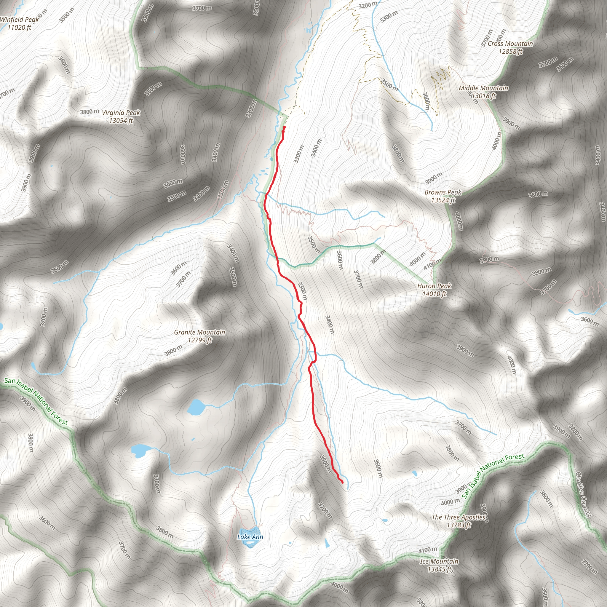 North Apostle via Lake Ann Trail to Three Apostles Trail mobile static map