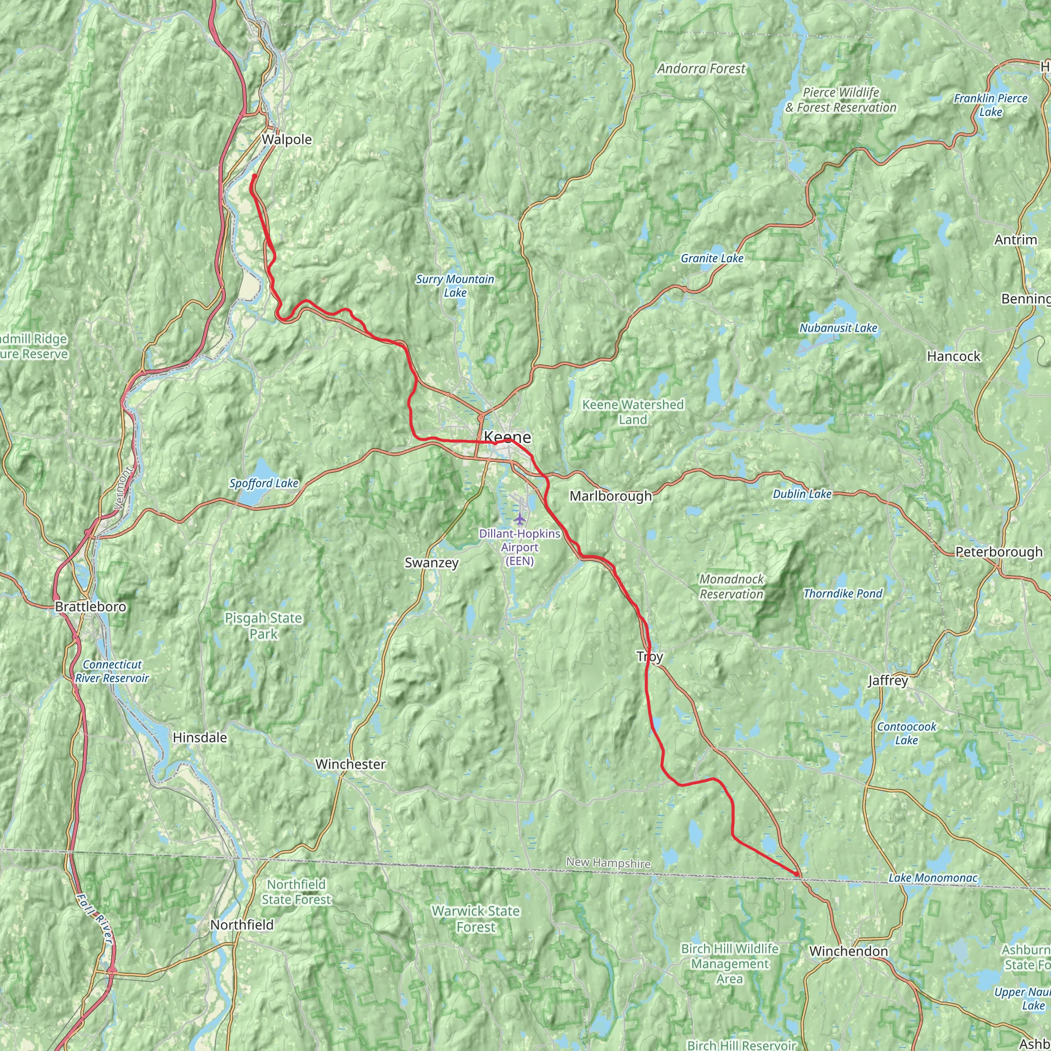 Westminster to State Line Trail mobile static map