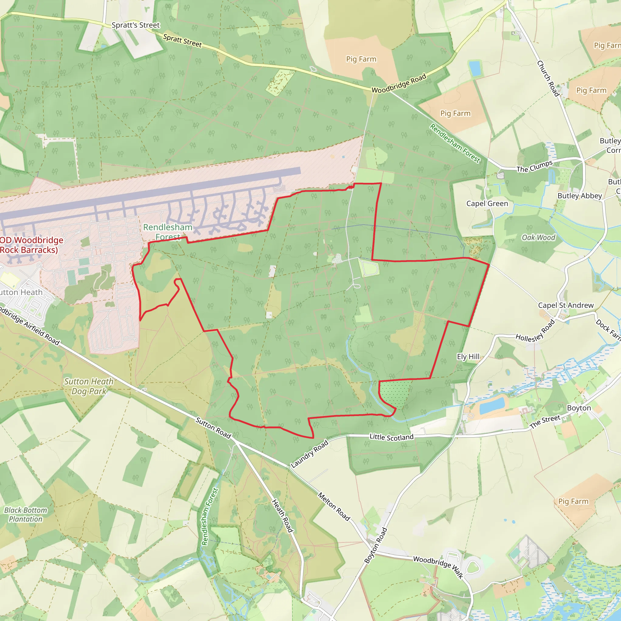 Rendlesham Forest Loop - South mobile static map