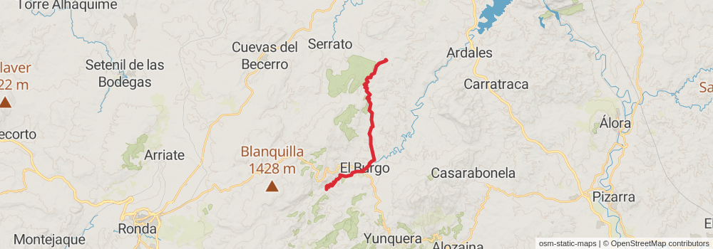 GR 249 Gran Senda de Málaga stage 24 Map