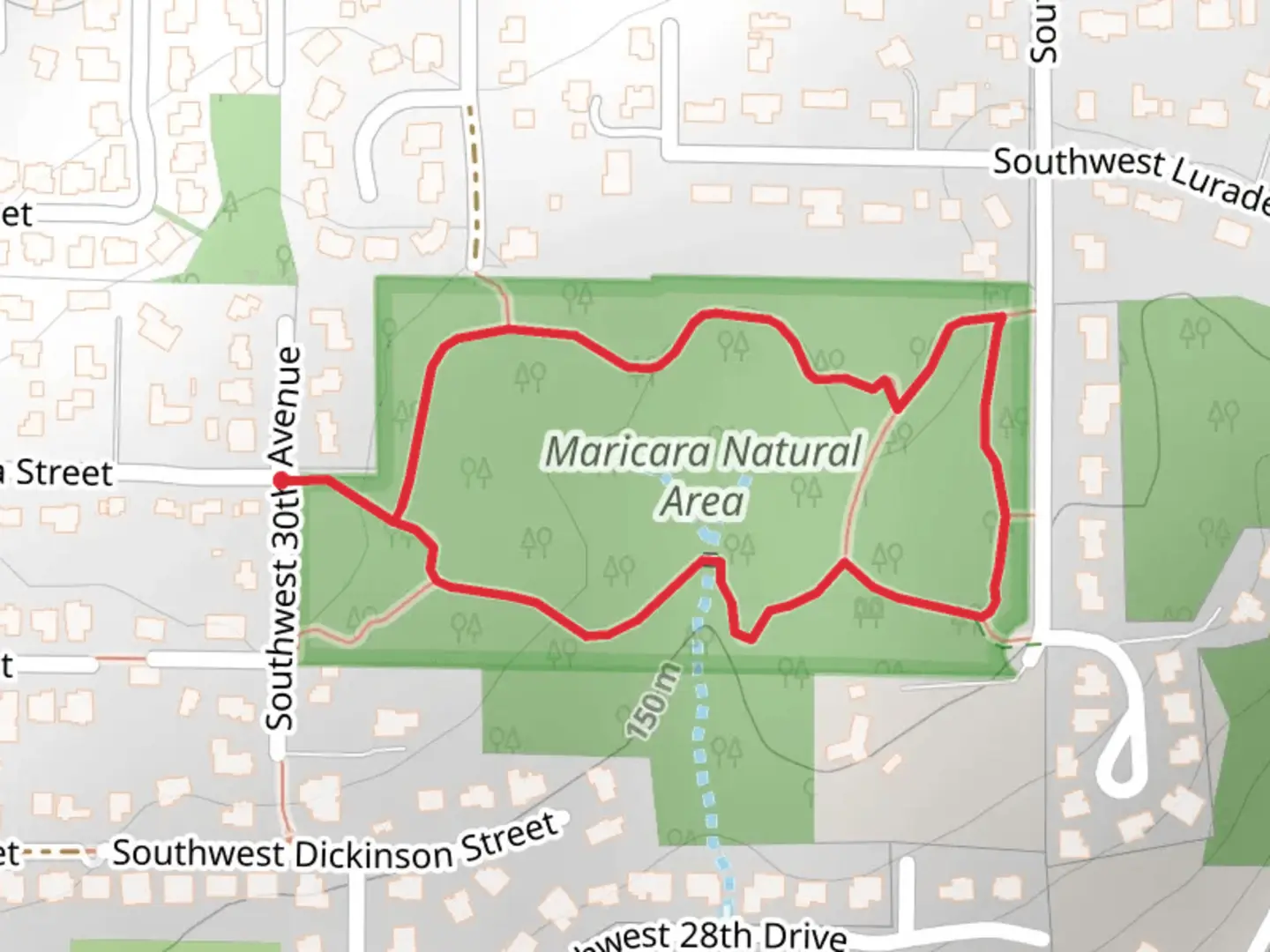 An image depicting the trail Maricara Natural Area Loop and its surrounding area.
