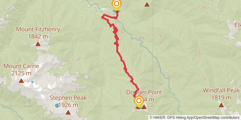 Dodger Point via Long Ridge Trail stage 2 Map