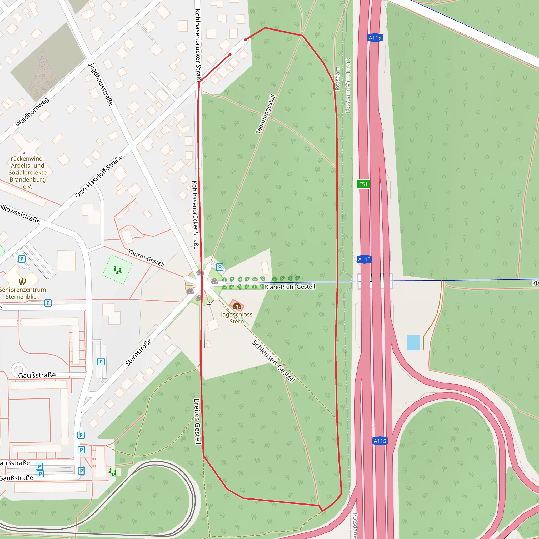 Jagdschloss Stern Loop mobile static map