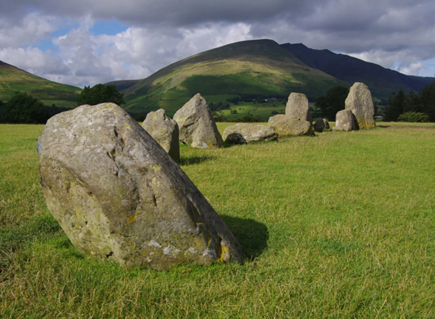 An image depicting the trail Keswick Loop via Castlerigg Stone Circle and its surrounding area.