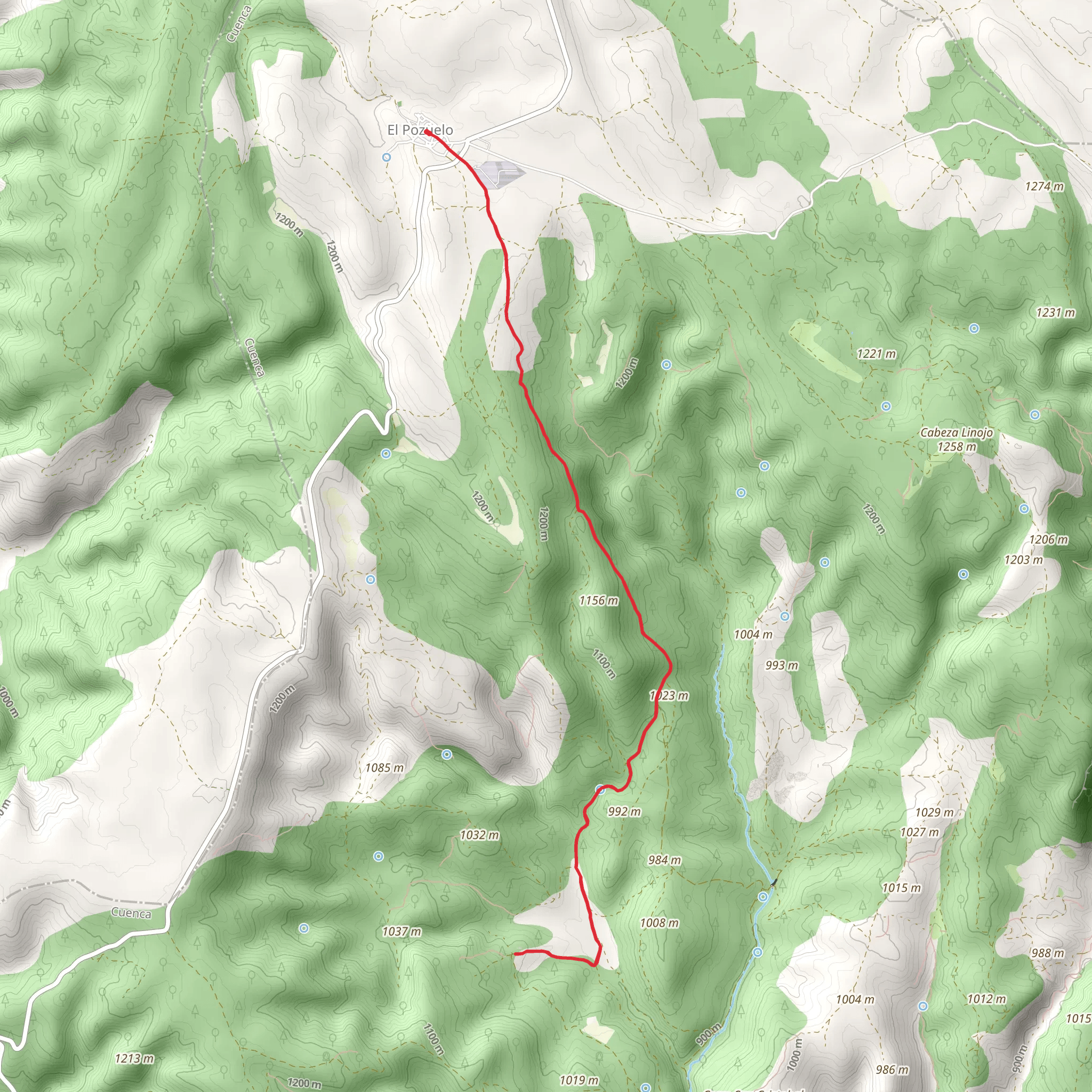 Route of the Virgen de los Hoyos PR CU 96 mobile static map
