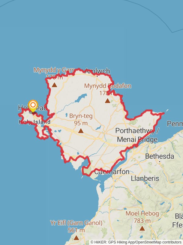 Map of Anglesey Coastal Path, Isle of Anglesey