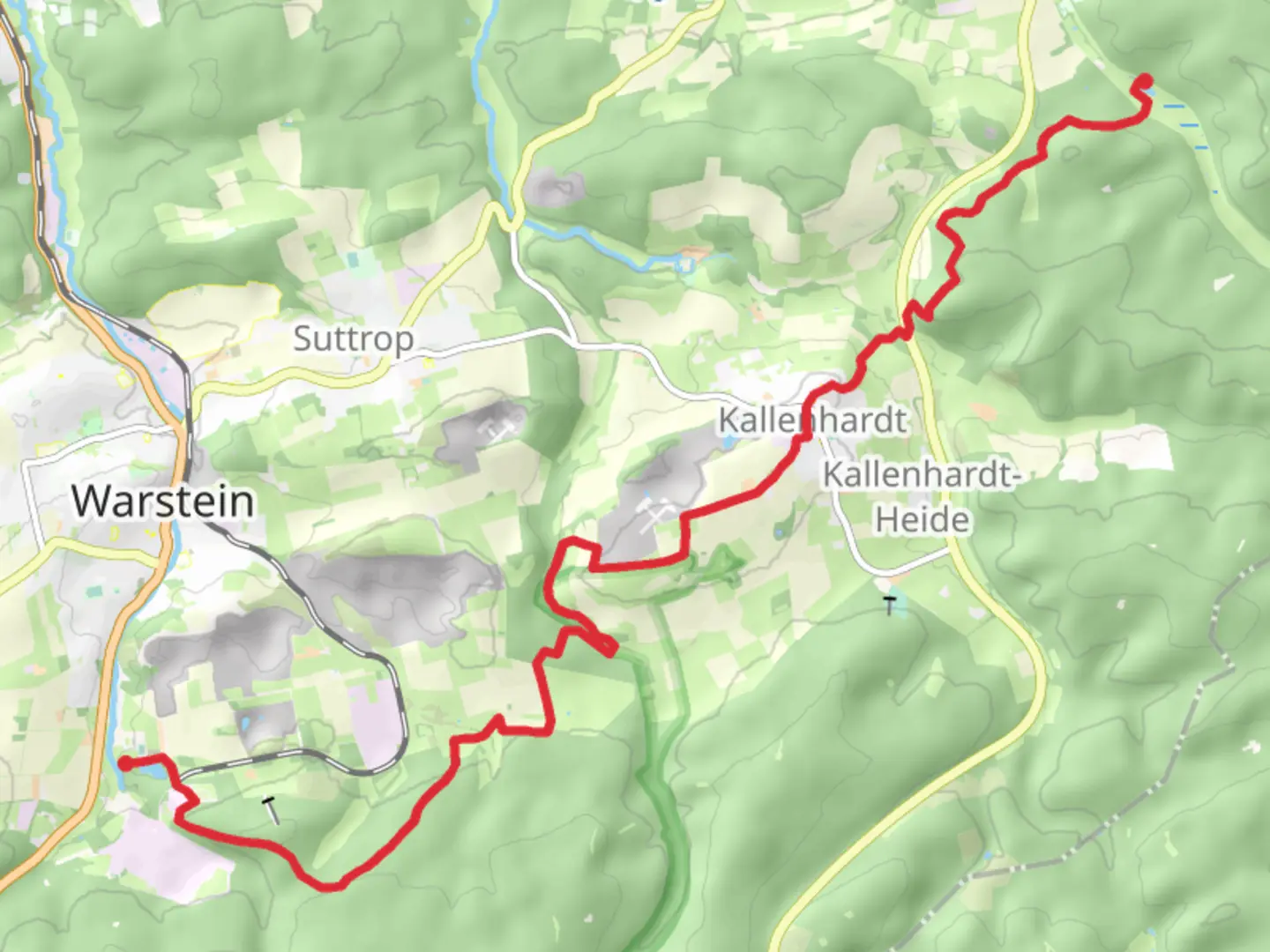 An image depicting the trail Besucherzentrum to Biberteich Walk and its surrounding area.