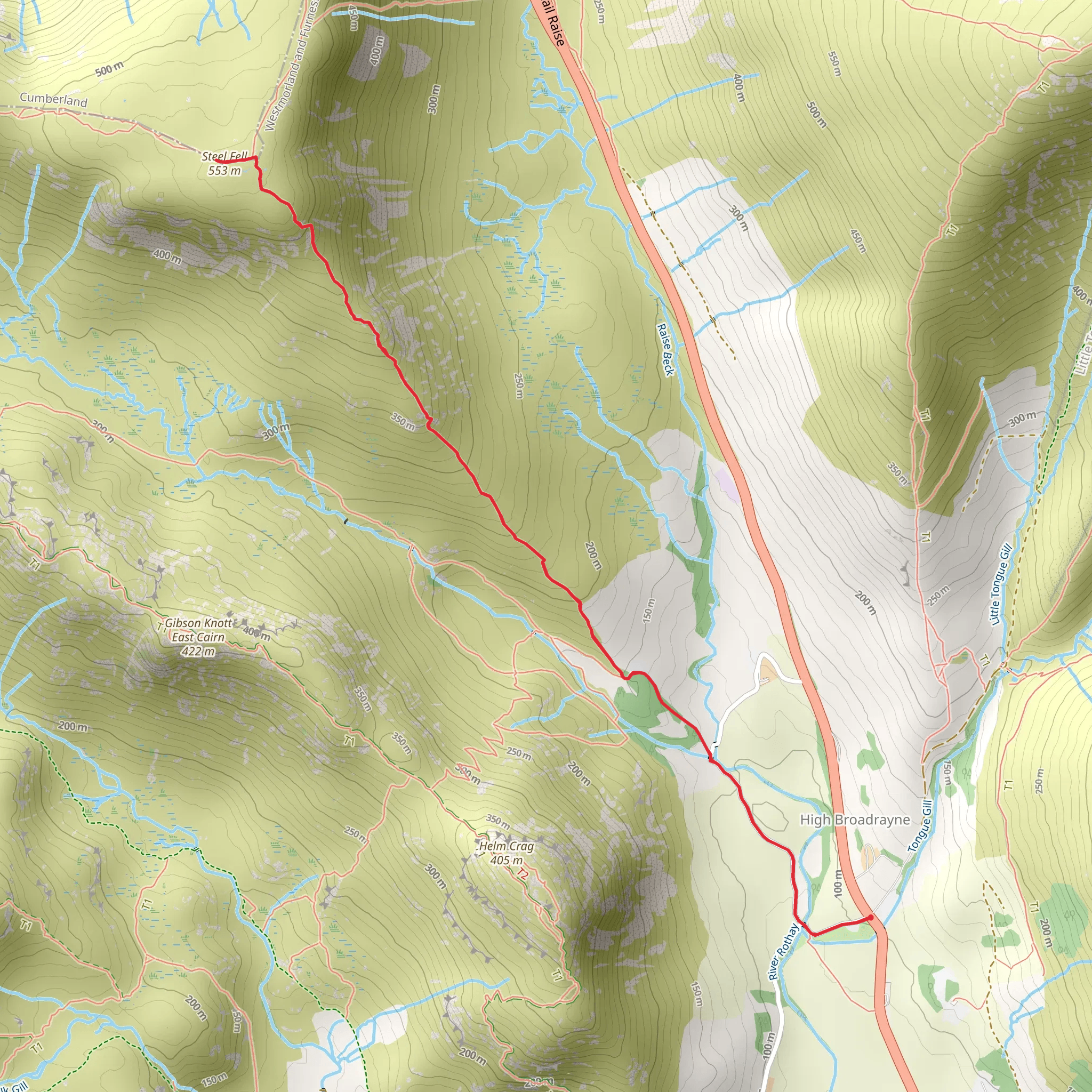 Steel Fell Hill mobile static map