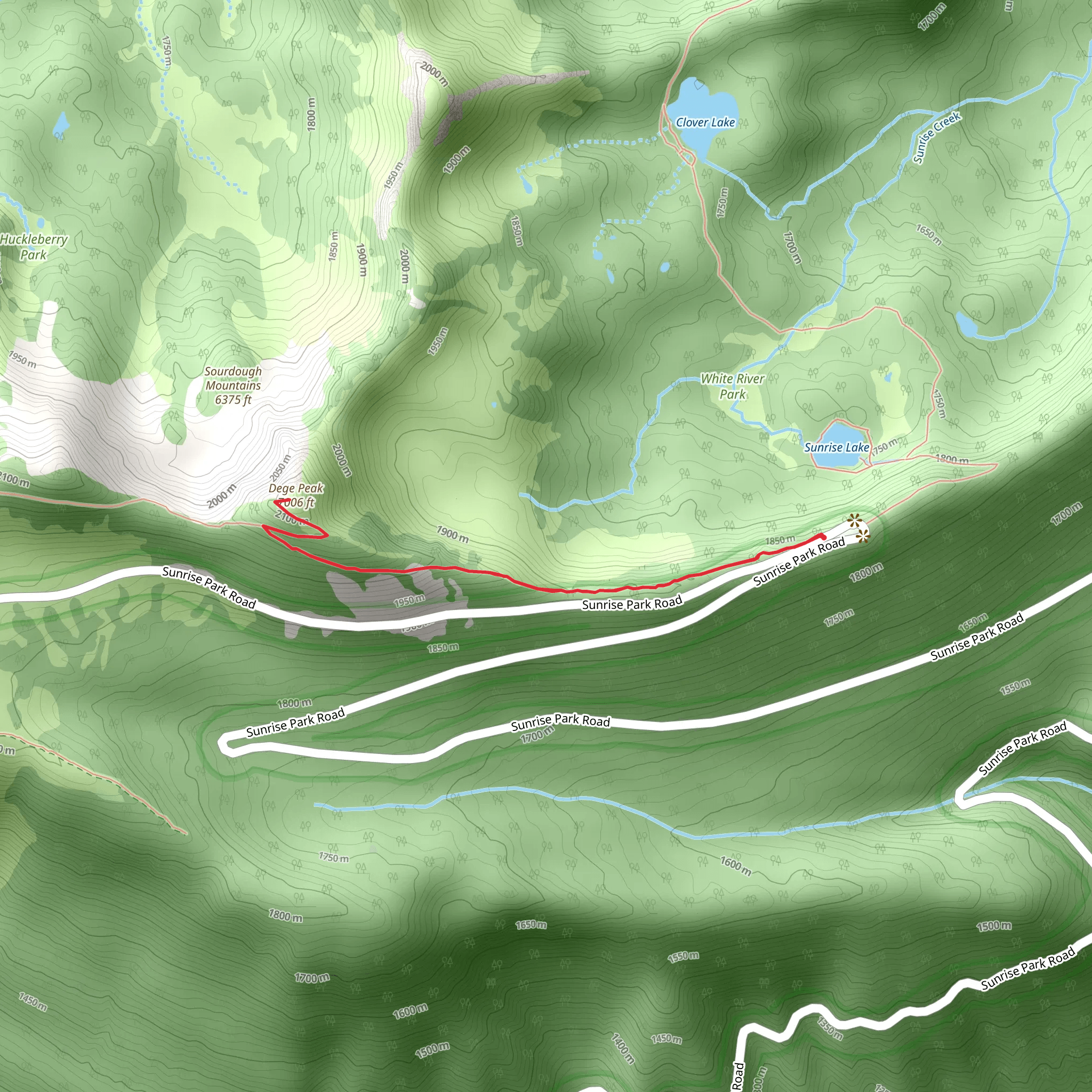 Dege Peak Trail mobile static map