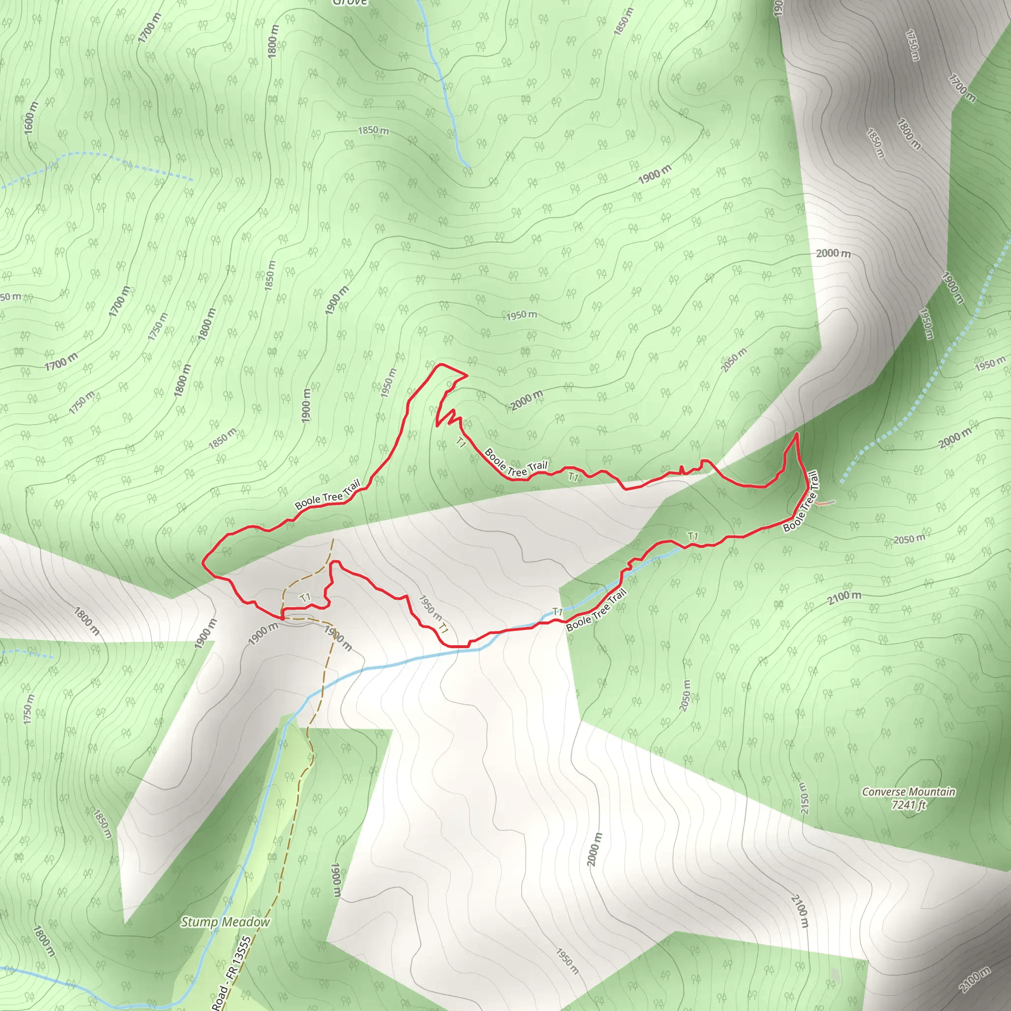 Boole Tree Loop Trail mobile static map