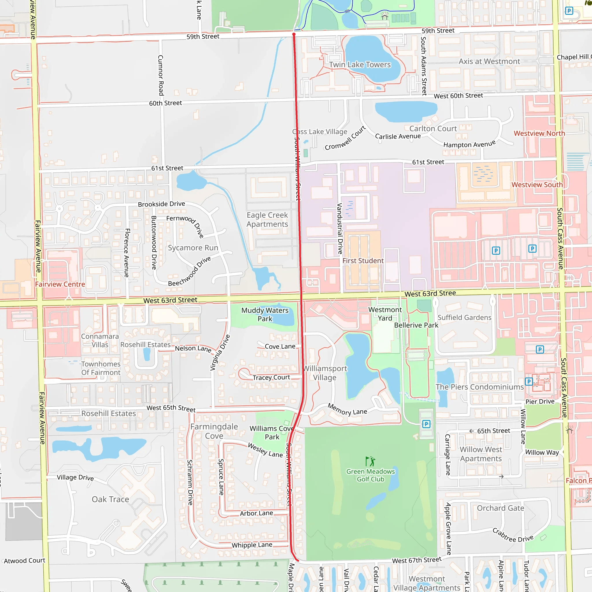 South Williams Street mobile static map