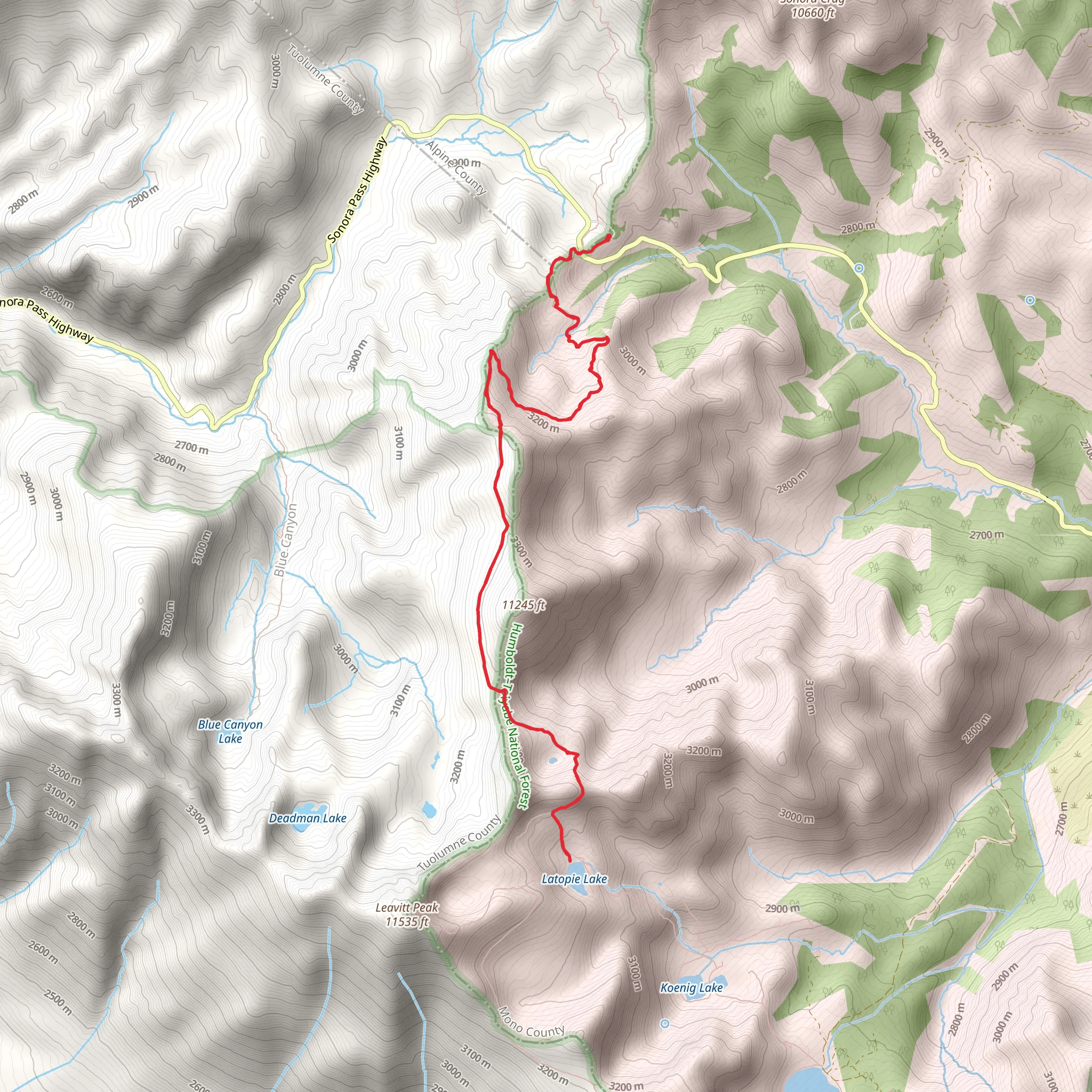 Latopie Lake via Pacific Crest Trail mobile static map