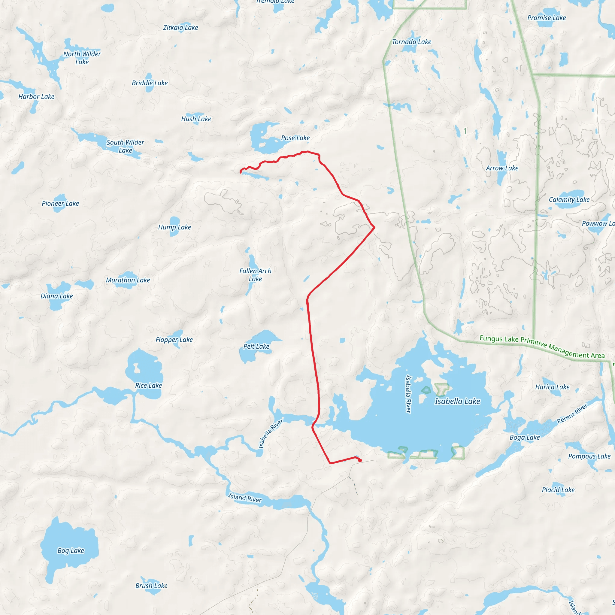 Powwow Trail Out and Back mobile static map