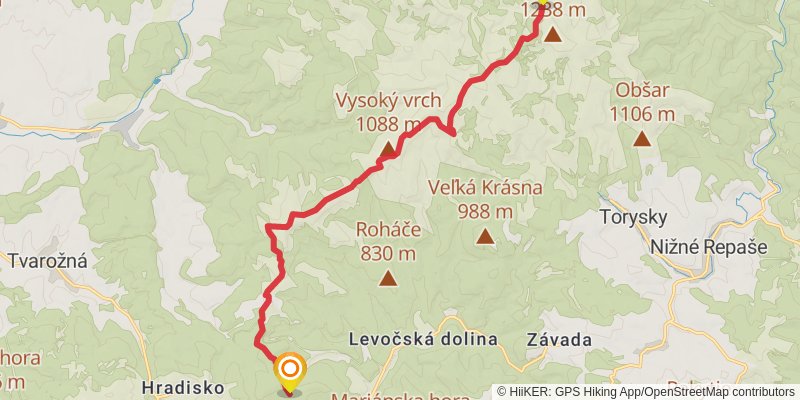 Trans Carpathian Hike stage 26 Map