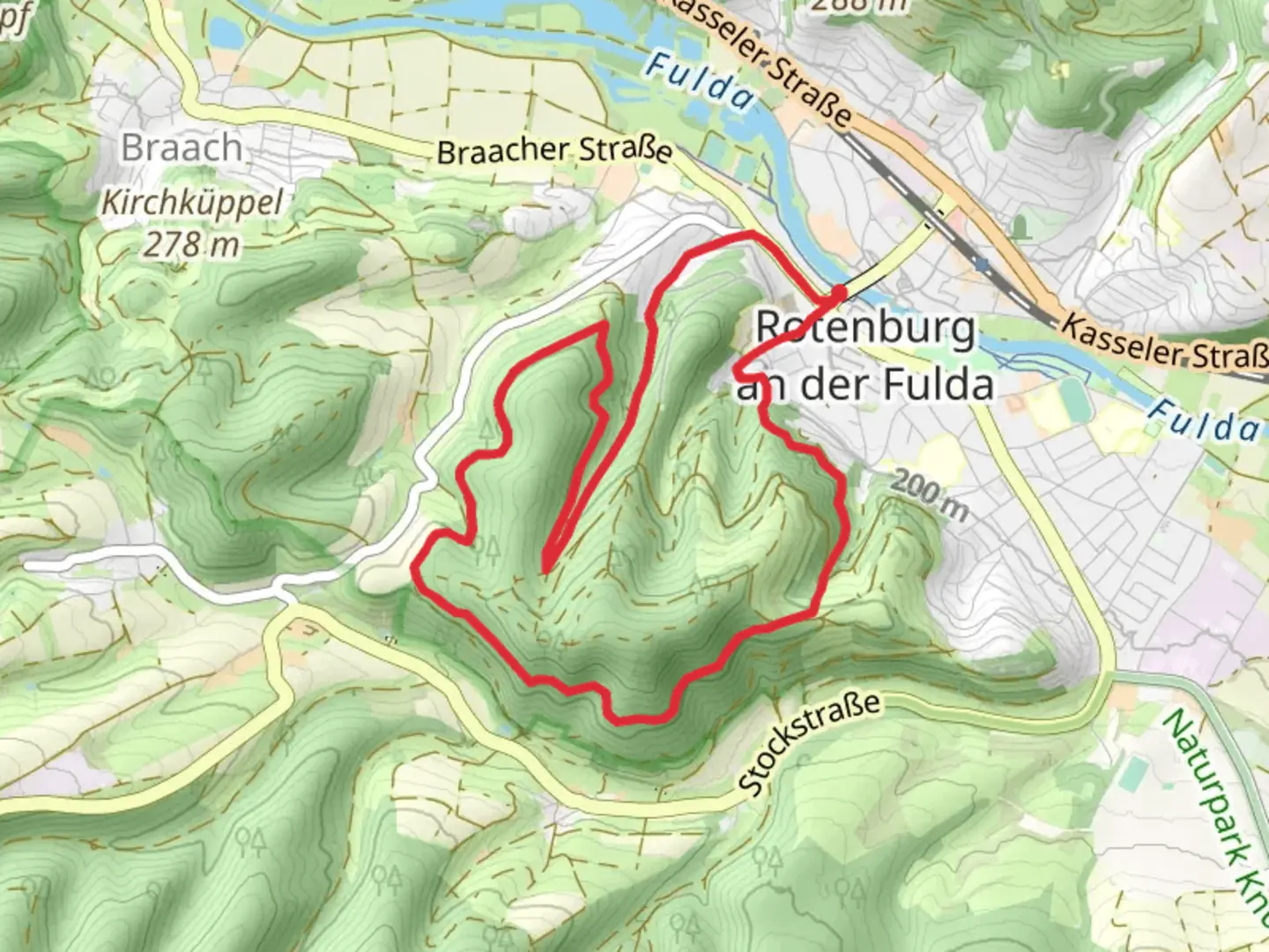 An image depicting the trail Borgmannweg and Rotenburg Wanderweg Loop and its surrounding area.