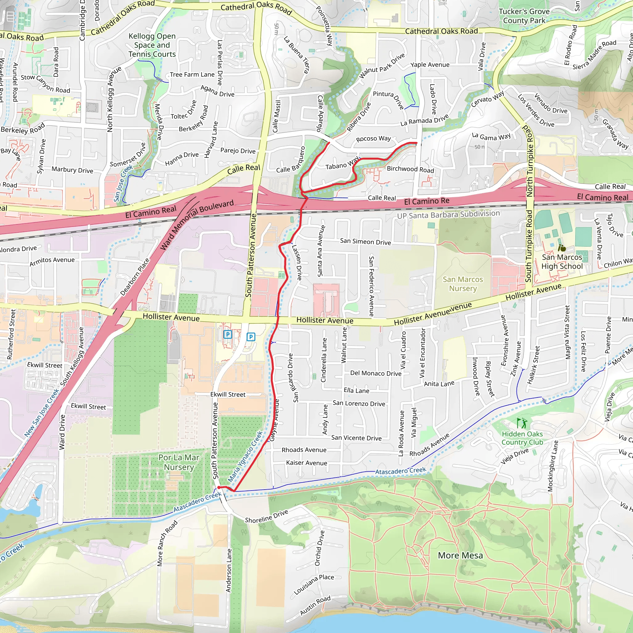 Maria Ygnacio Path mobile static map