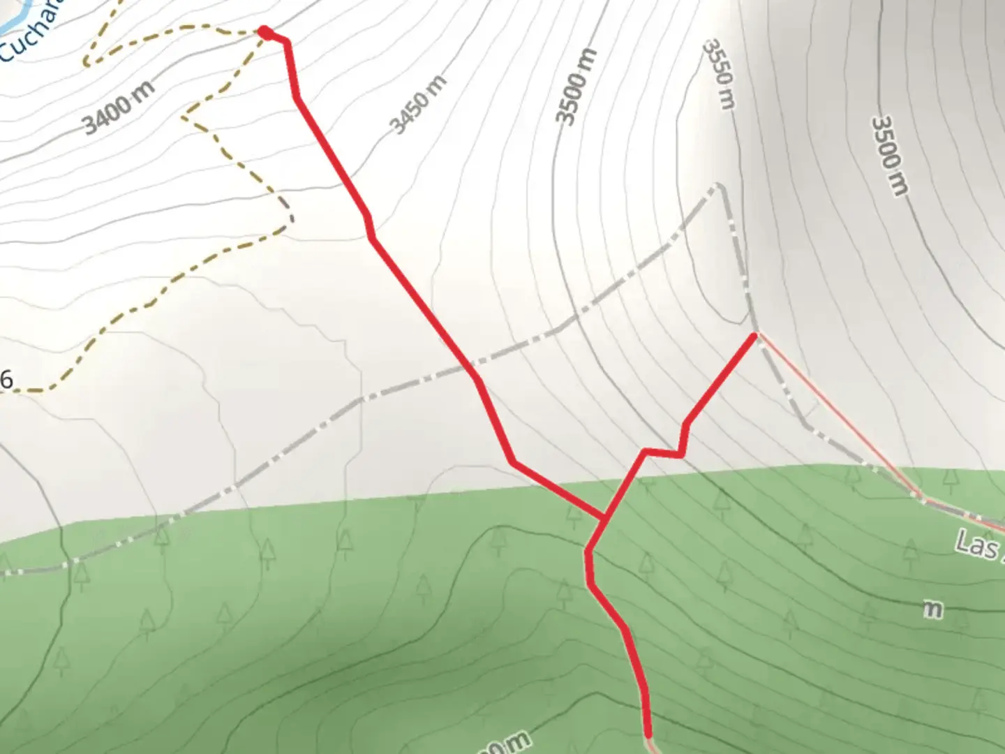 An image depicting the trail North Fork Out and Back and its surrounding area.
