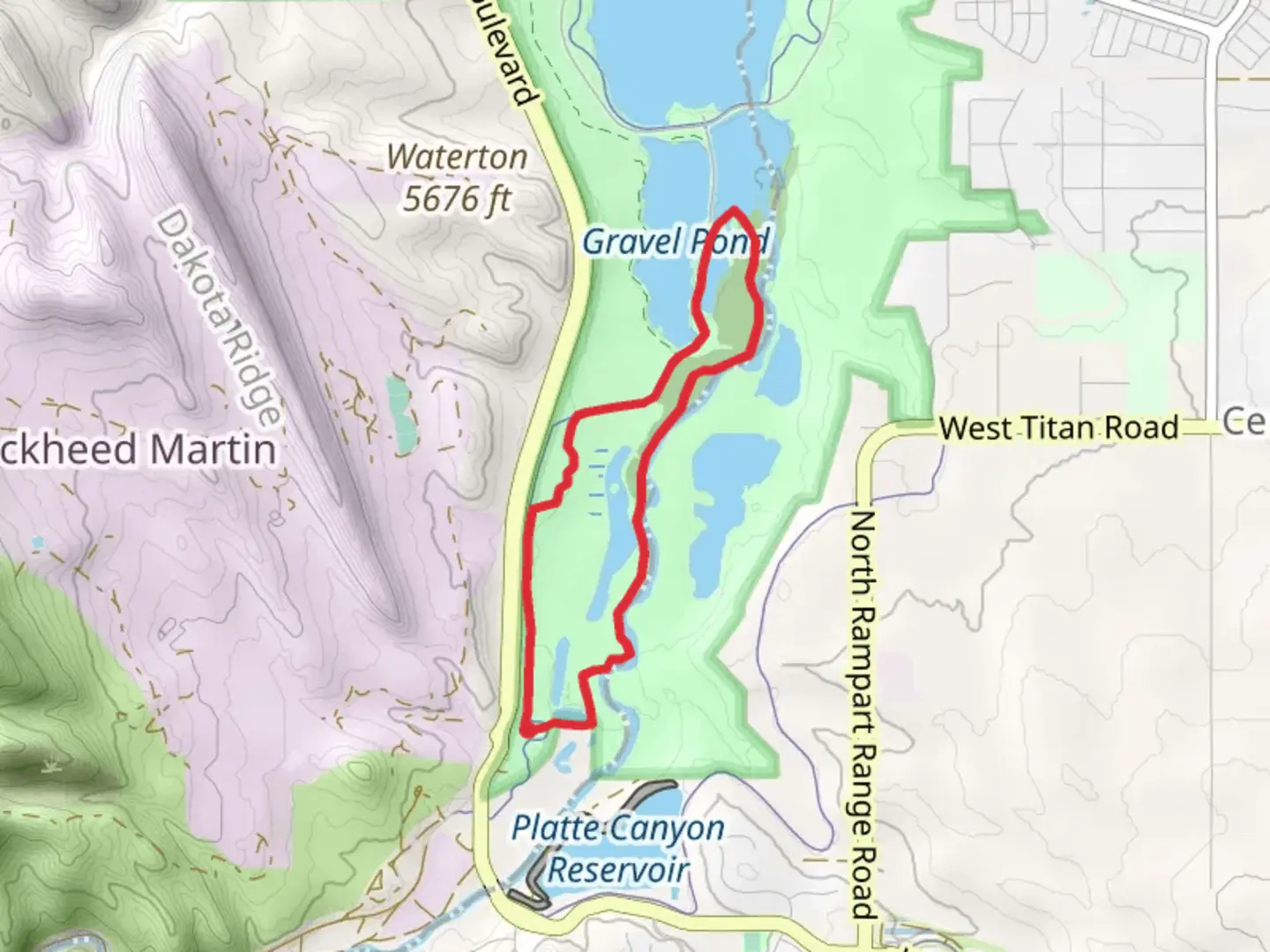 An image depicting the trail Cigar Pond and ADT Loop and its surrounding area.
