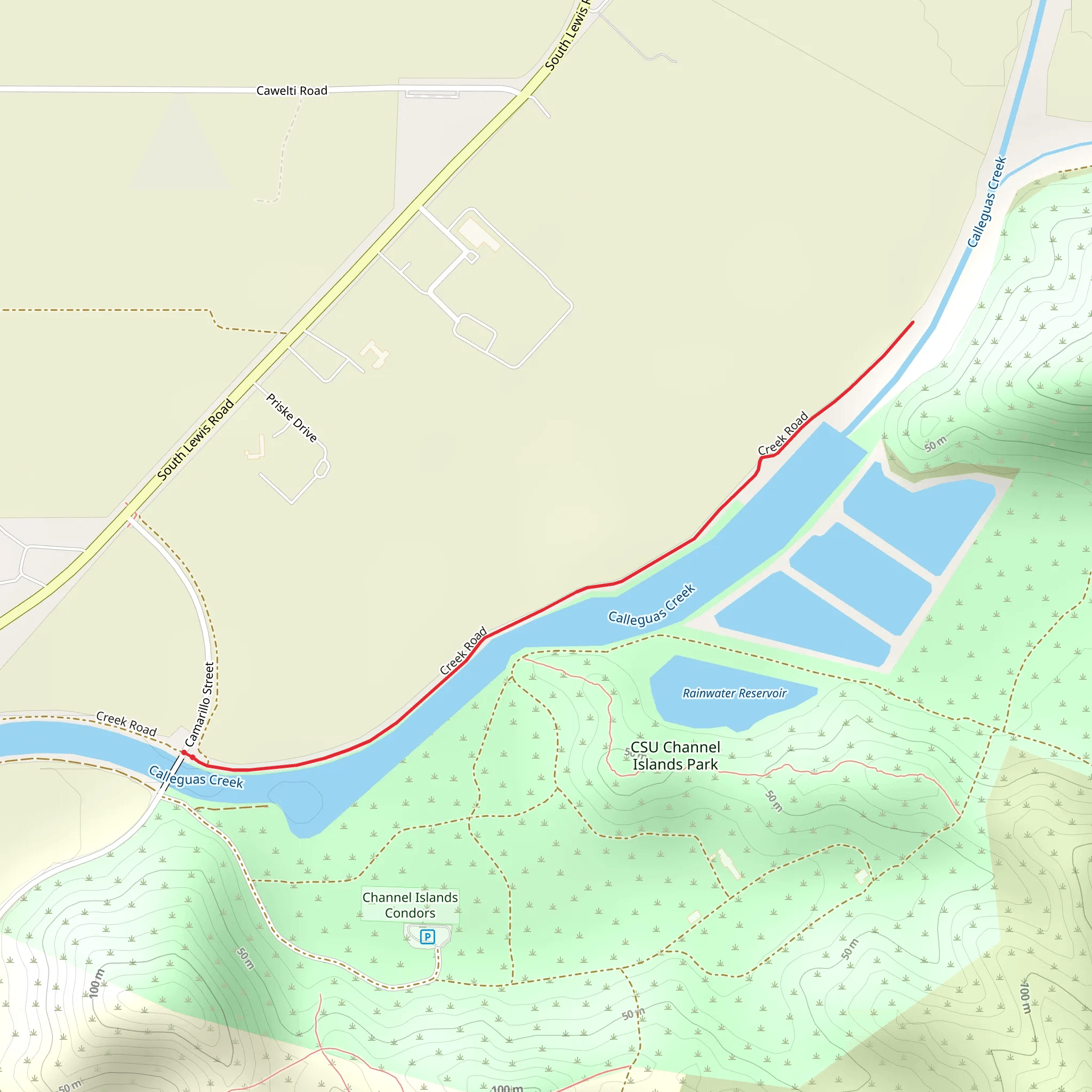Walk along Calleguas Creek mobile static map