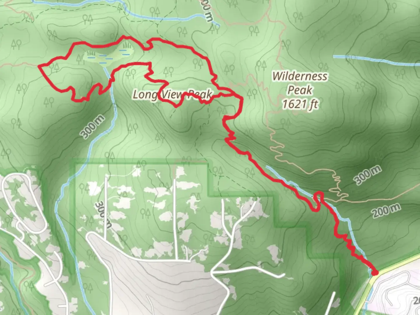 An image depicting the trail Shy Bear Trail and Deceiver Trail and its surrounding area.