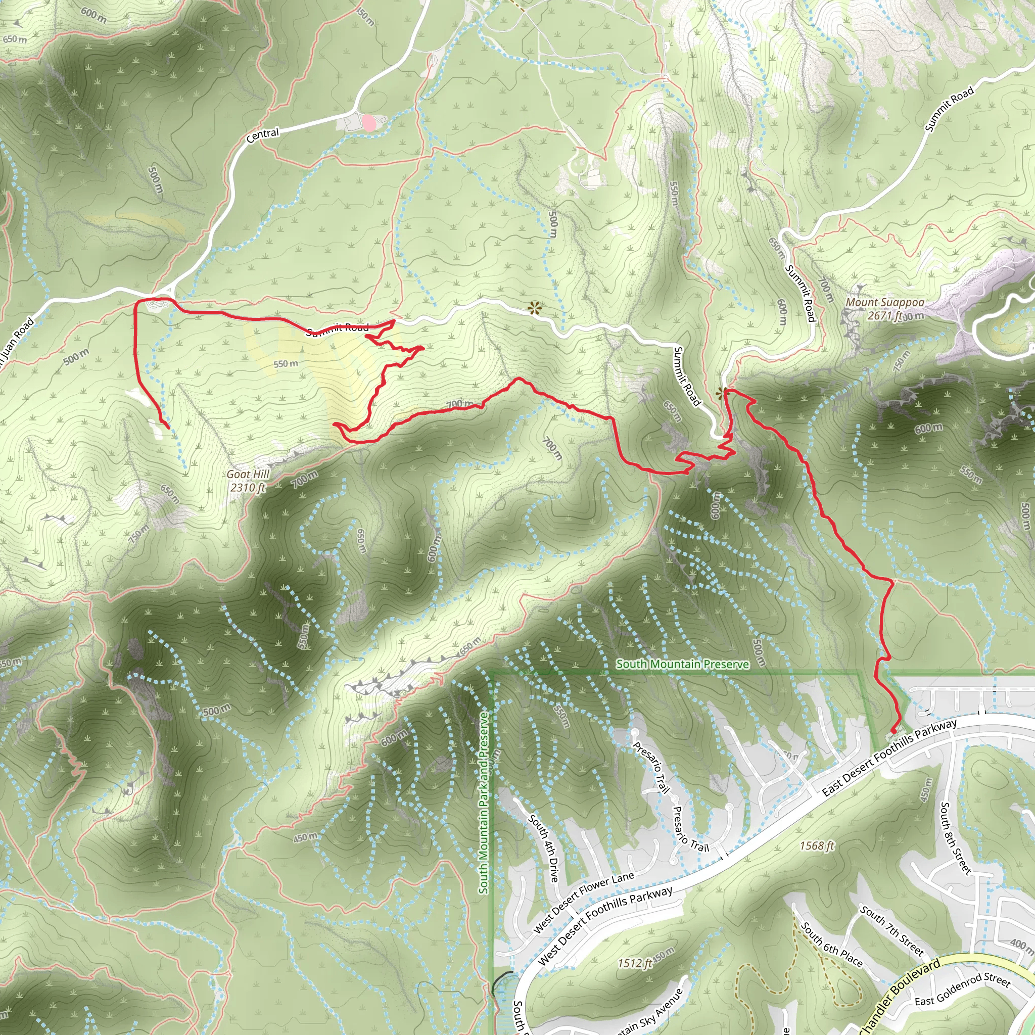 Telegraph Pass and Max Delta Mine Trail mobile static map