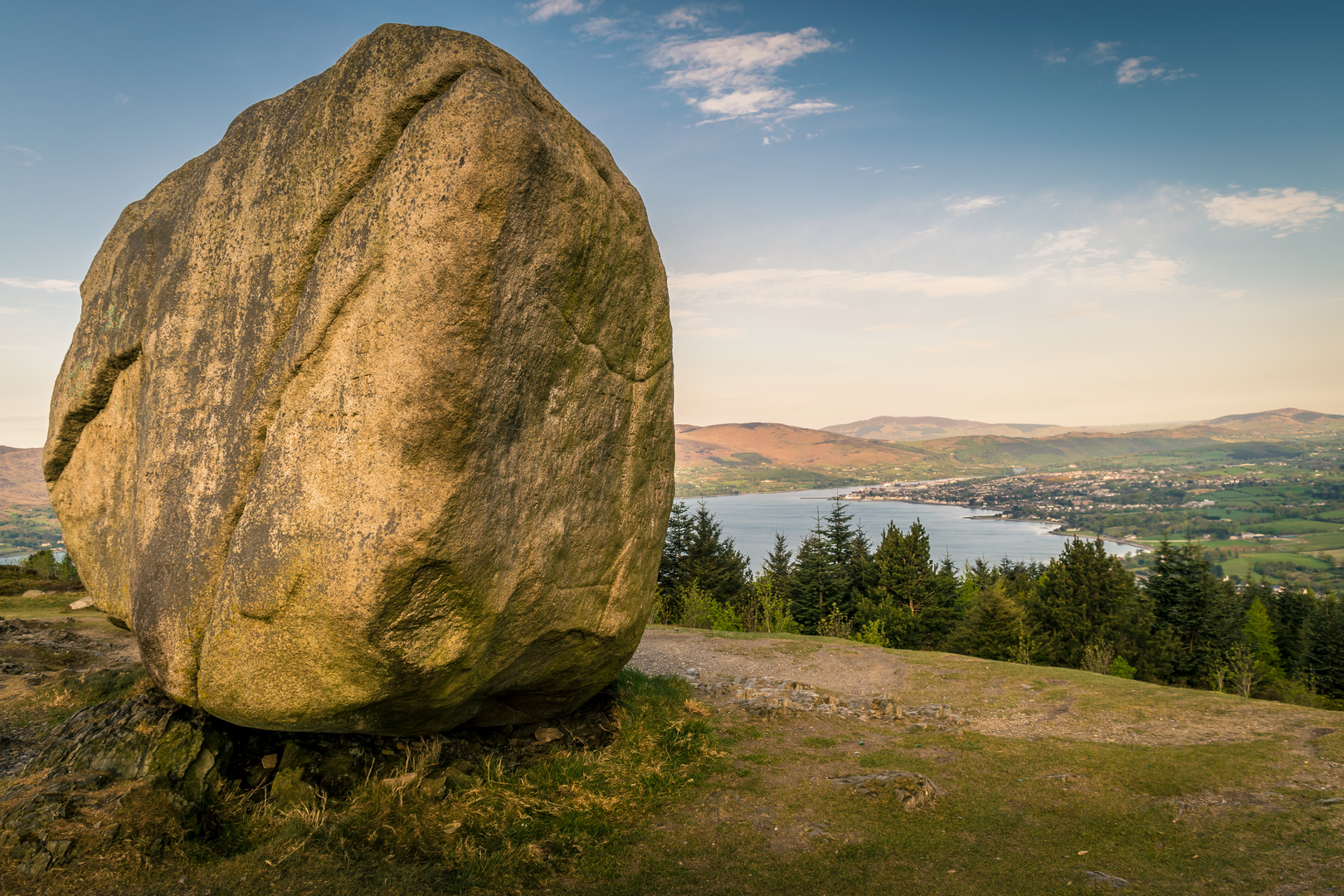 An image depicting the trail Rostrevor - Cloughmore Stone and its surrounding area.