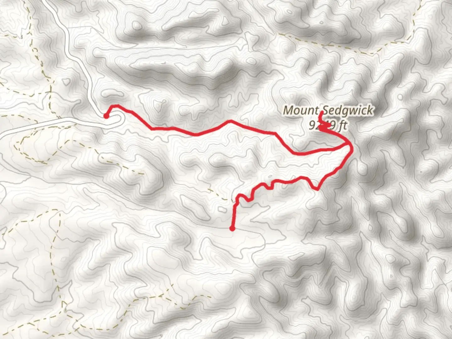 An image depicting the trail Mount Sedgwick and its surrounding area.