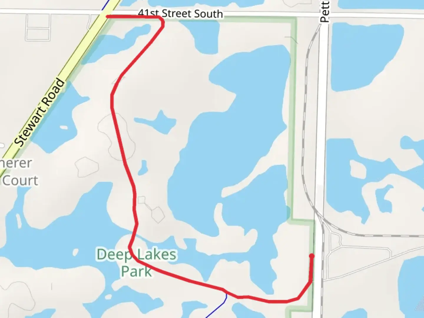 An image depicting the trail Sand and Gravel Pit Walk and its surrounding area.