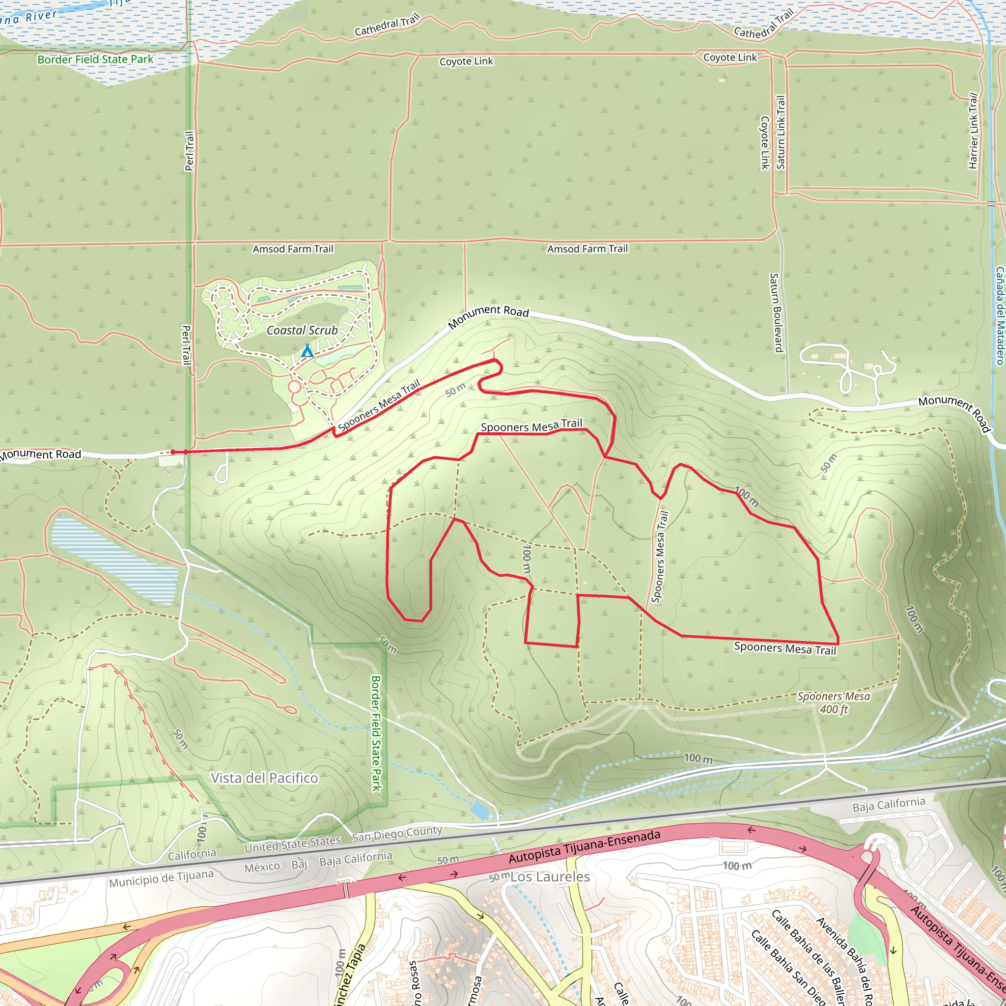 Spooners Mesa Loop Trail mobile static map