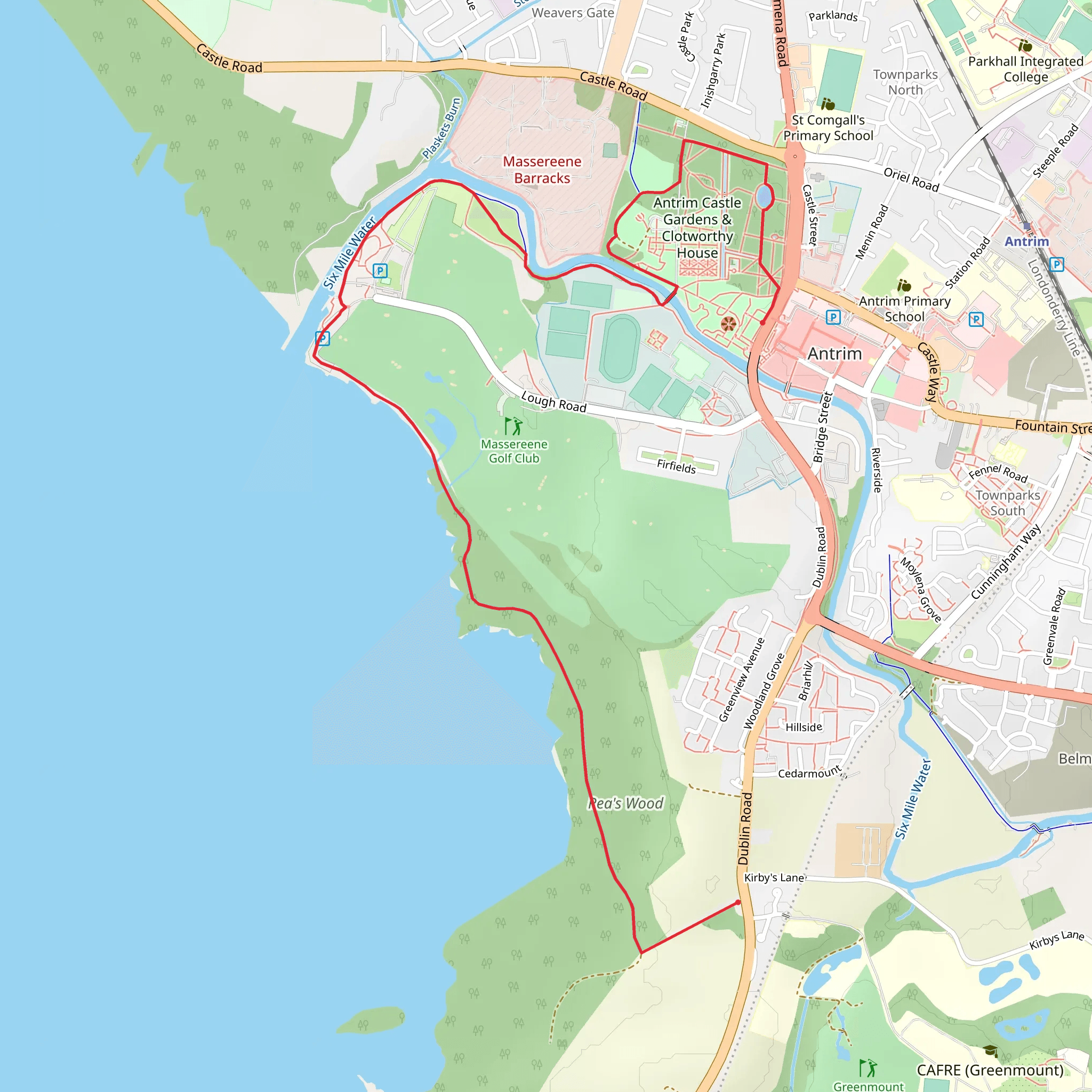 Rea's Wood - Castle Gardens mobile static map