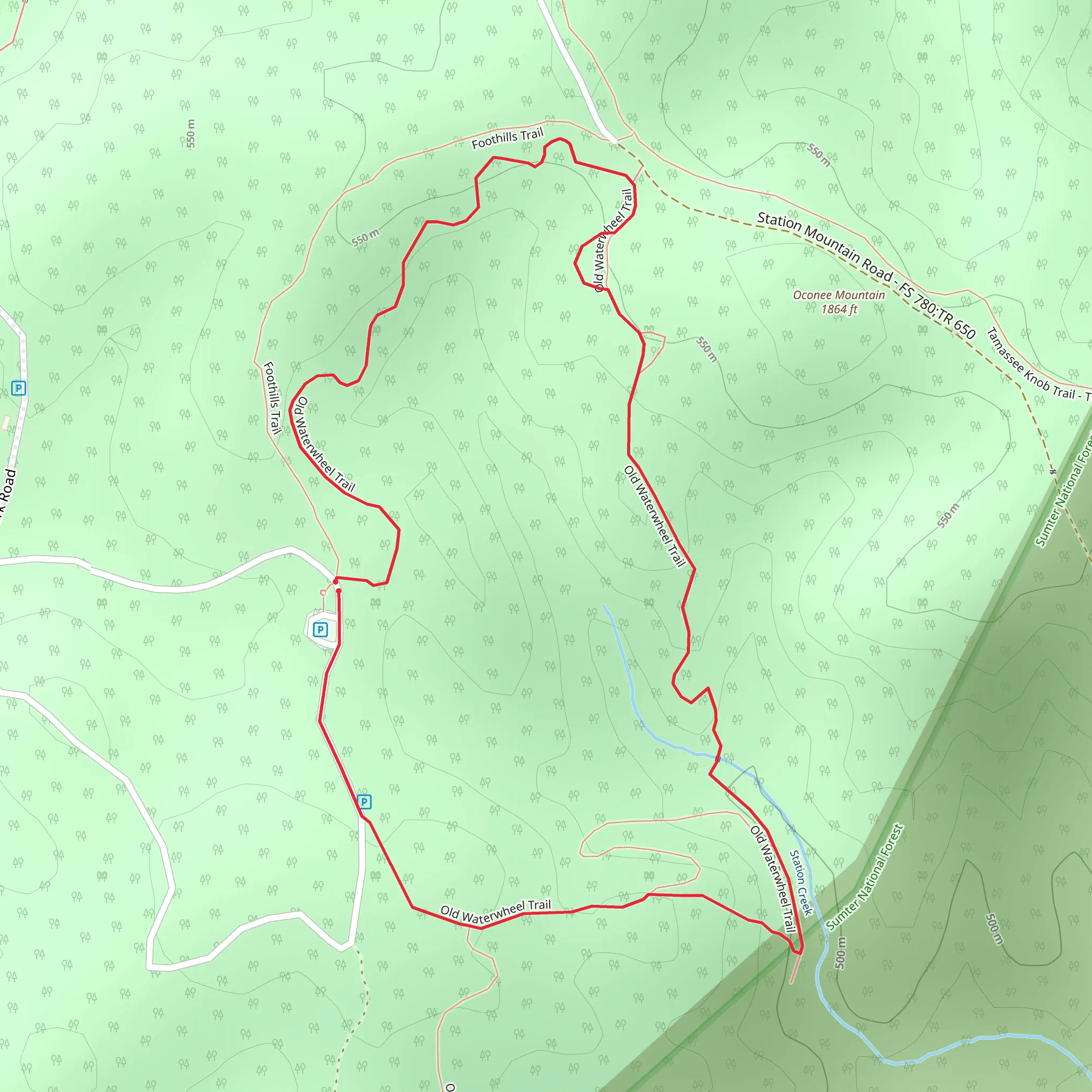 Old Waterwheel Loop Trail mobile static map
