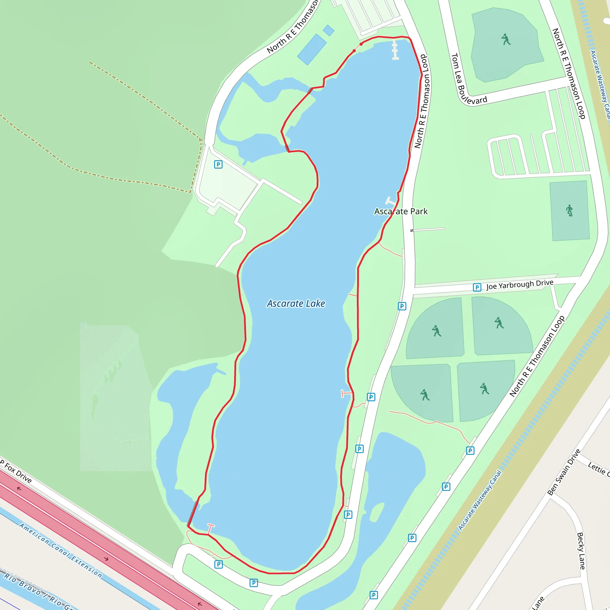 Ascarate Lake Loop mobile static map