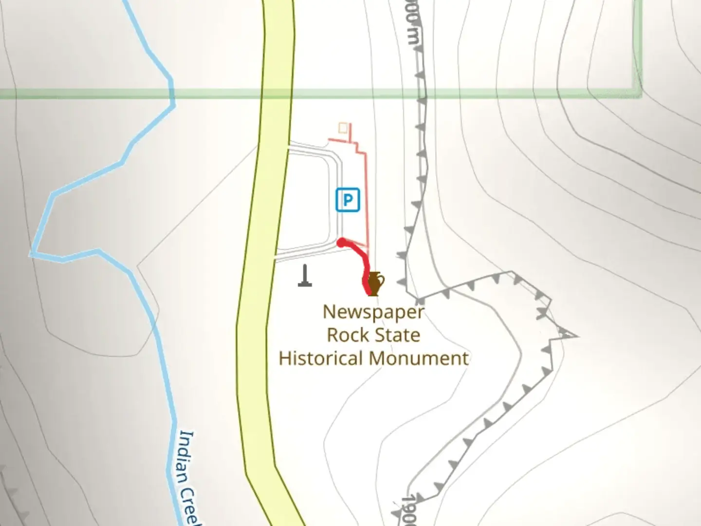 An image depicting the trail Newspaper Rock and its surrounding area.