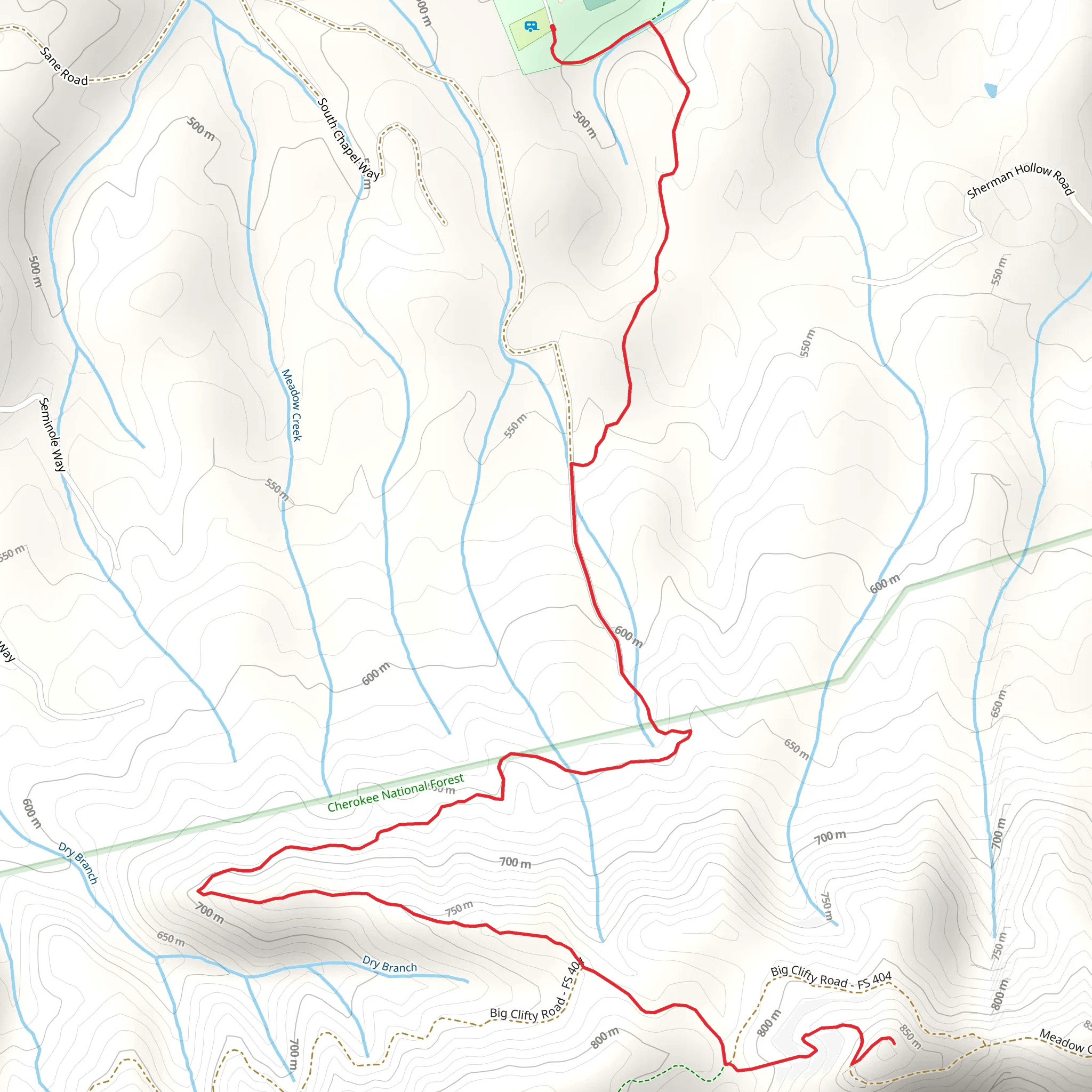 Meadow Creek Mountain Trail - Browns Chapel Road mobile static map