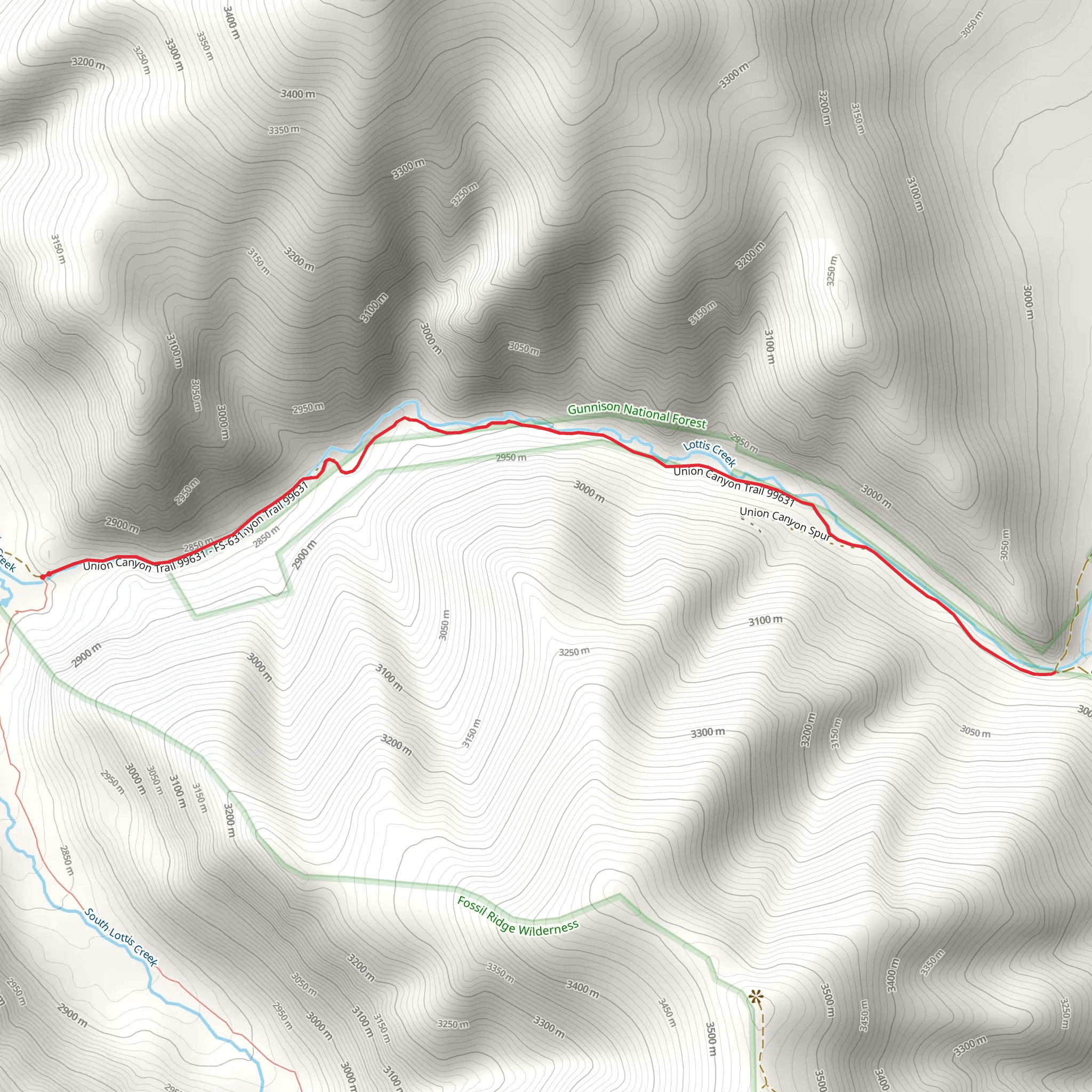 Union Canyon Trail mobile static map