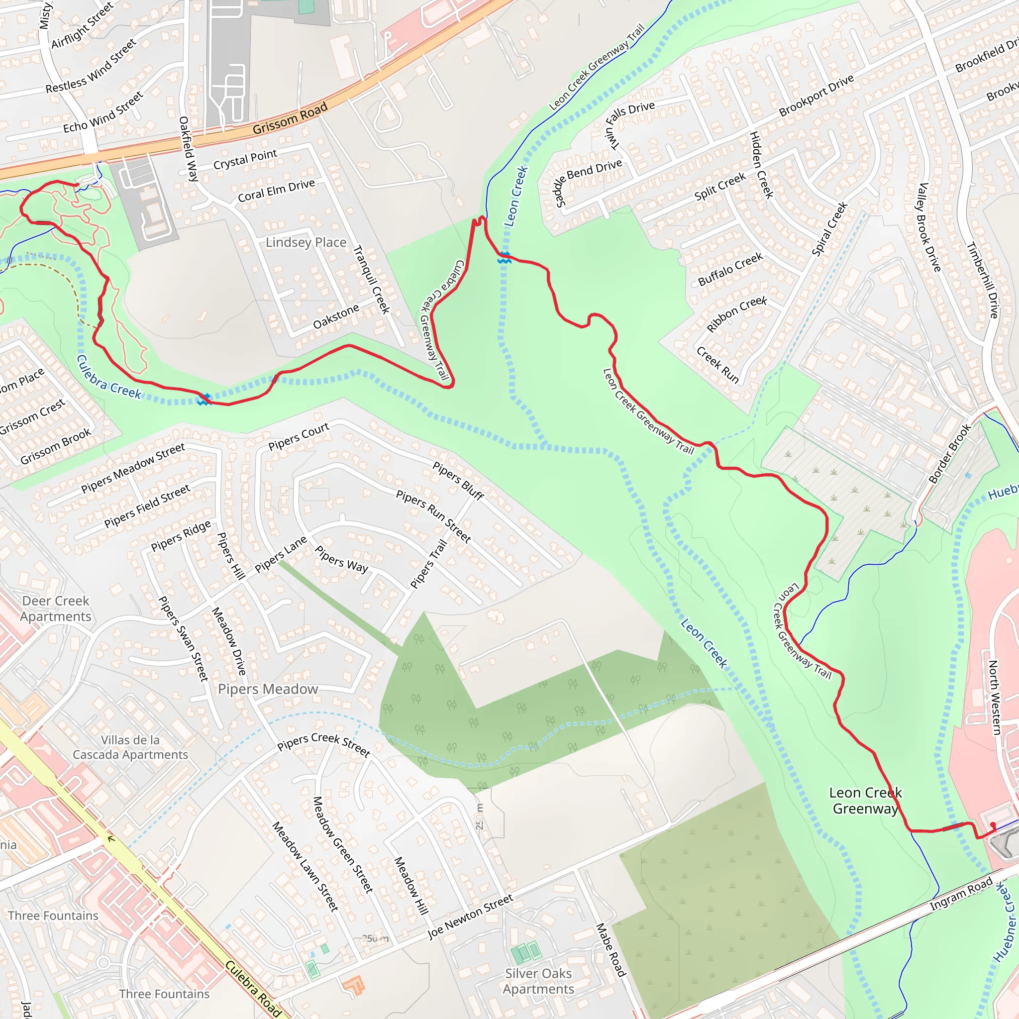 Culebra Creek Greenway Trail mobile static map