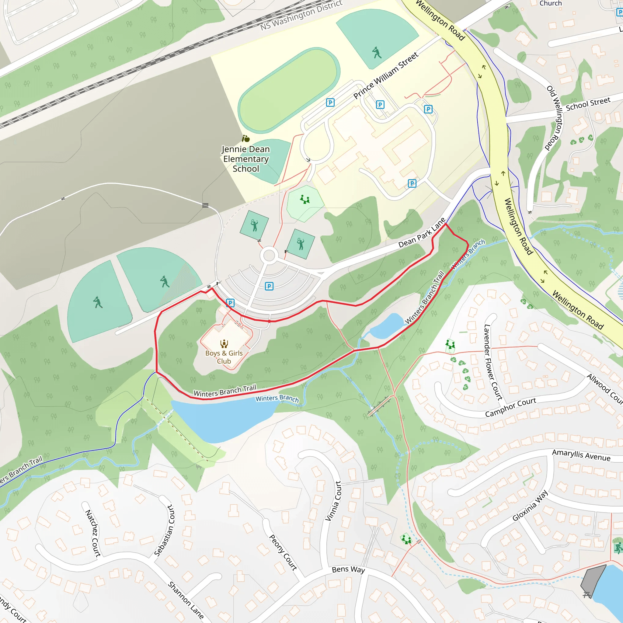 Winters Branch Loop mobile static map