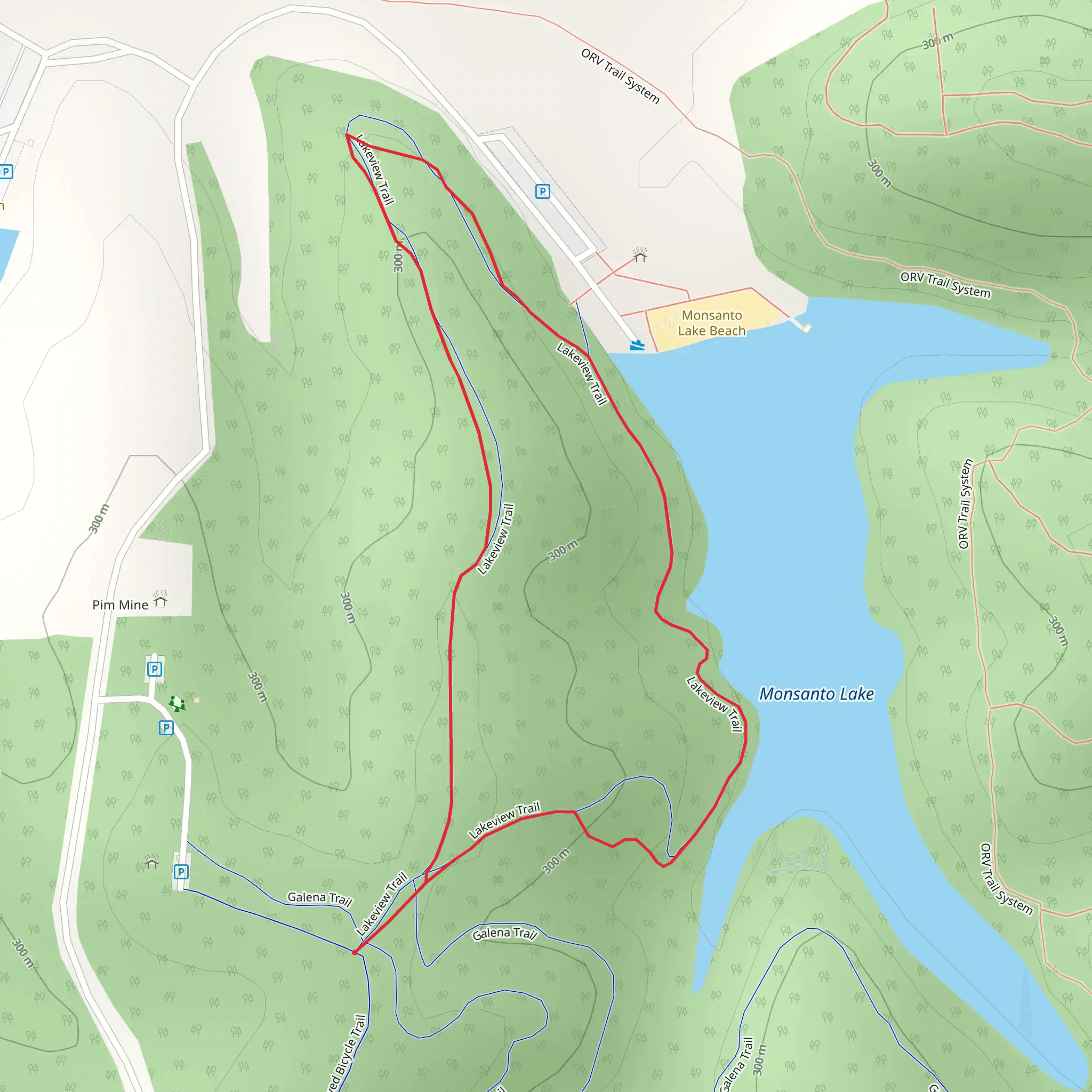 Lakeview Loop Trail mobile static map