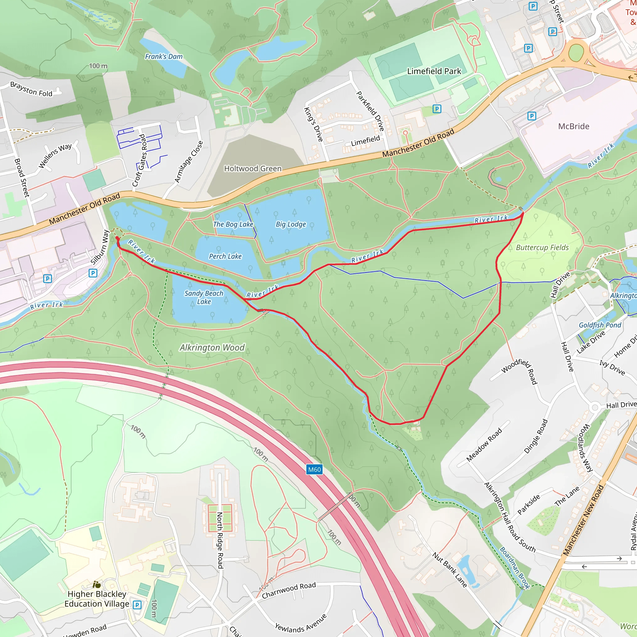 Alkrington Wood Loop mobile static map