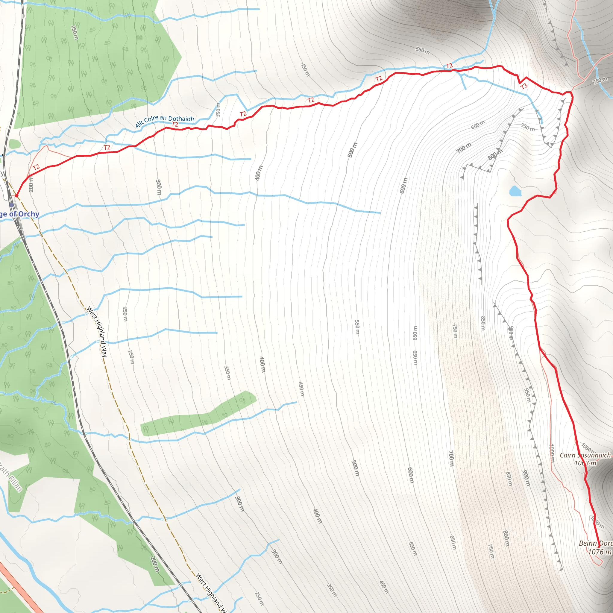 Beinn Dorain from Bridge of Orchy mobile static map