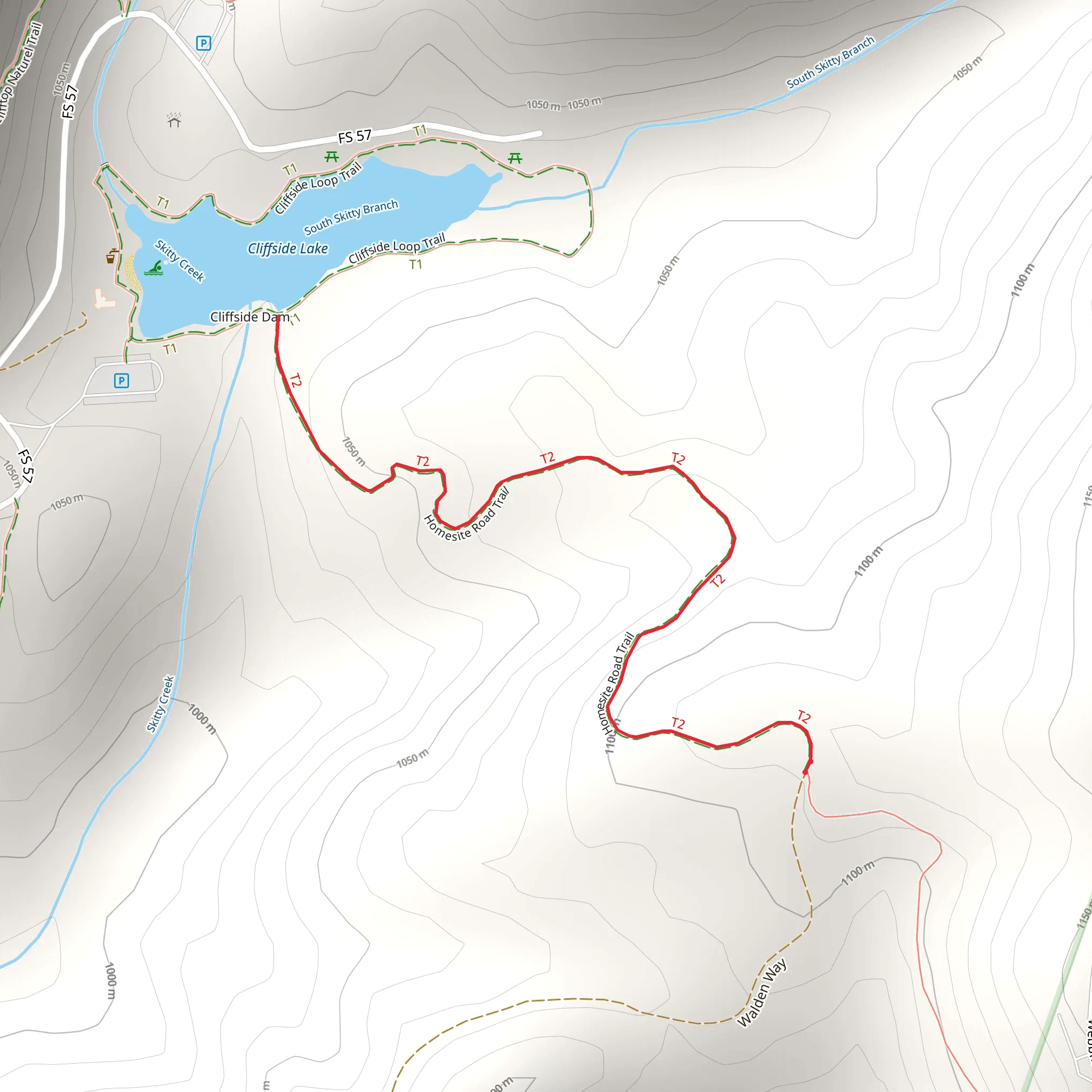 Homesite Road Trail mobile static map