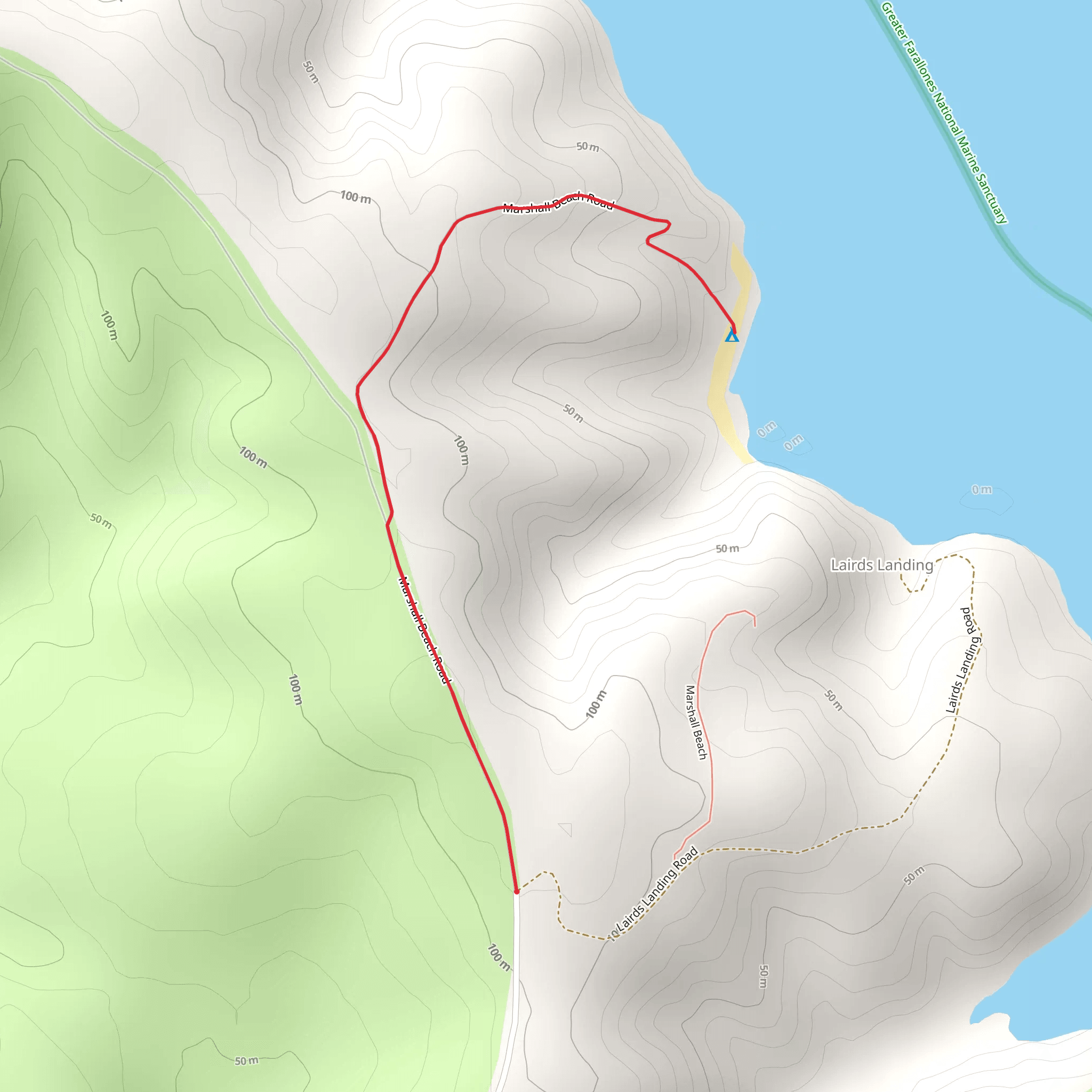 Marshall Beach Road mobile static map