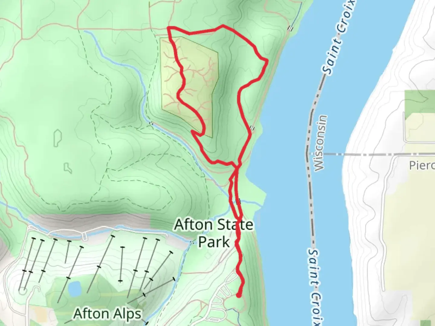 An image depicting the trail Alton State Park Back Country Campground Loop and its surrounding area.