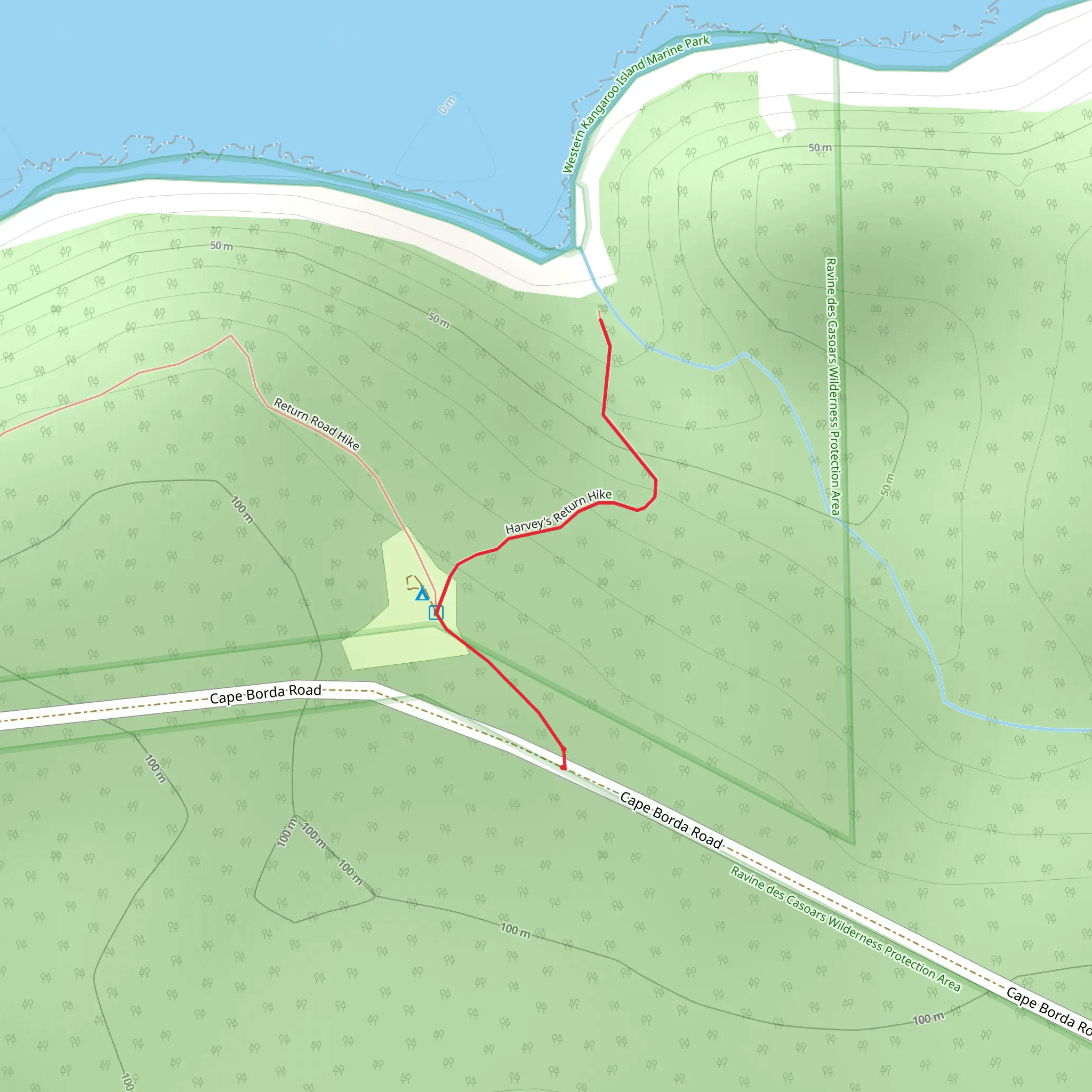 Harveys Return Hike mobile static map