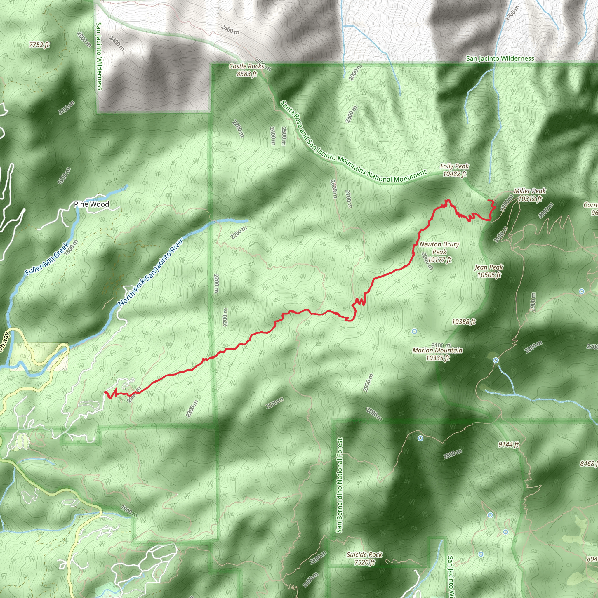 Folly Peak via Marion Mountain Trail mobile static map